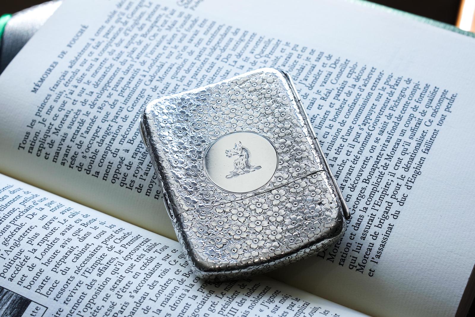 Antique Victorian Solid Silver Cigarette Case with Unusual Opening Mechanism - Birmingham 1886 (1 of 18)