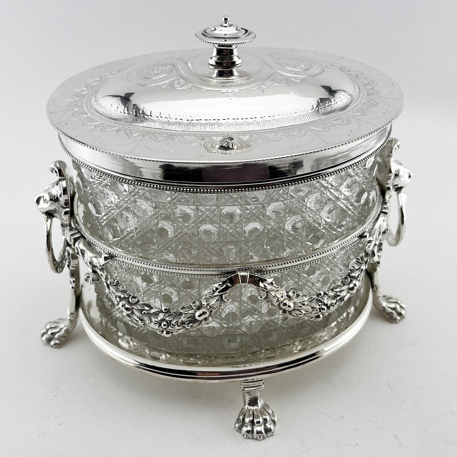 Victorian Atkin Bros Silver Plated Biscuit or Trinket Box (1 of 7)