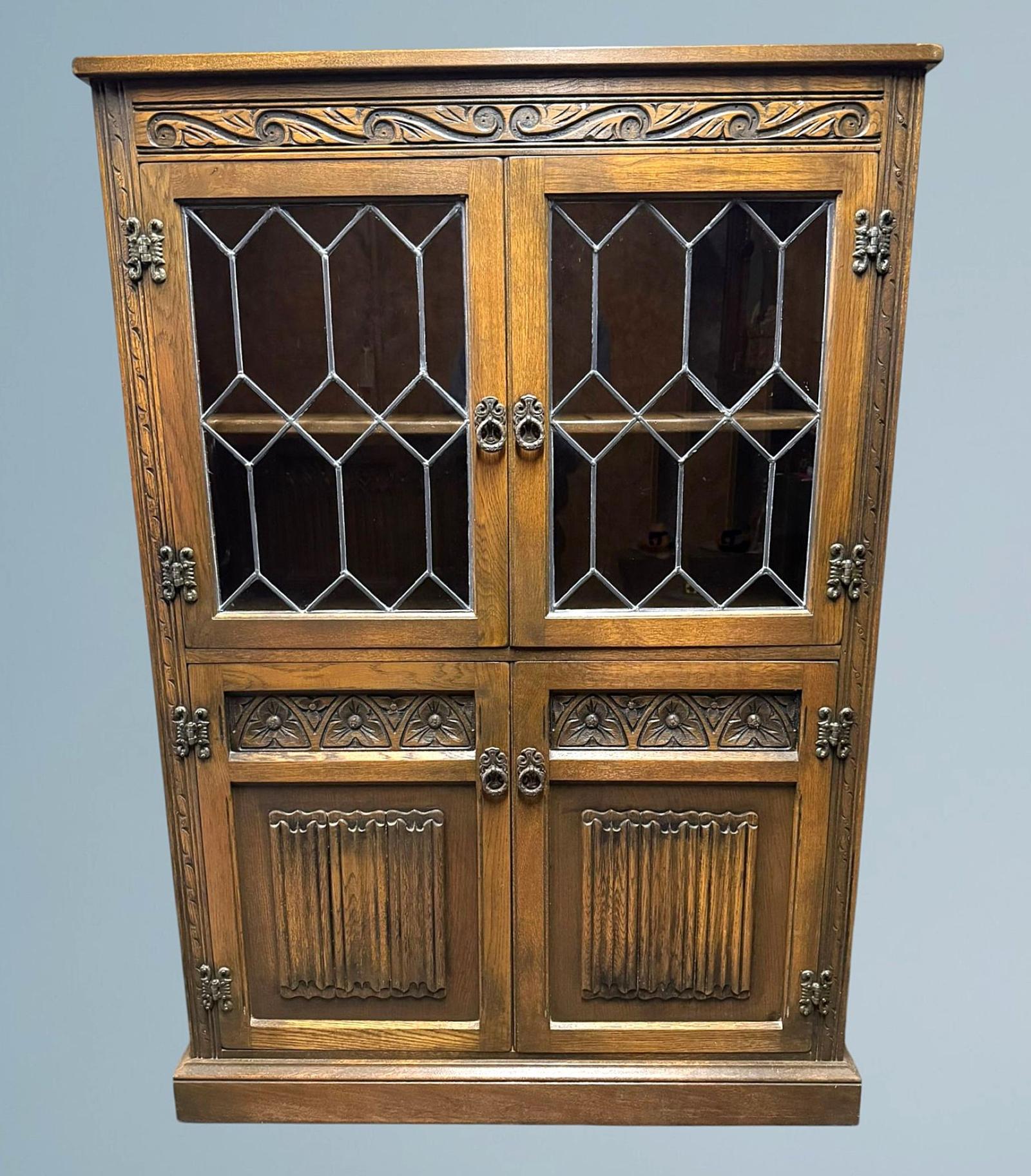 Wood Bros Old Charm Light Oak Bookcase / Display Cabinet (1 of 15)