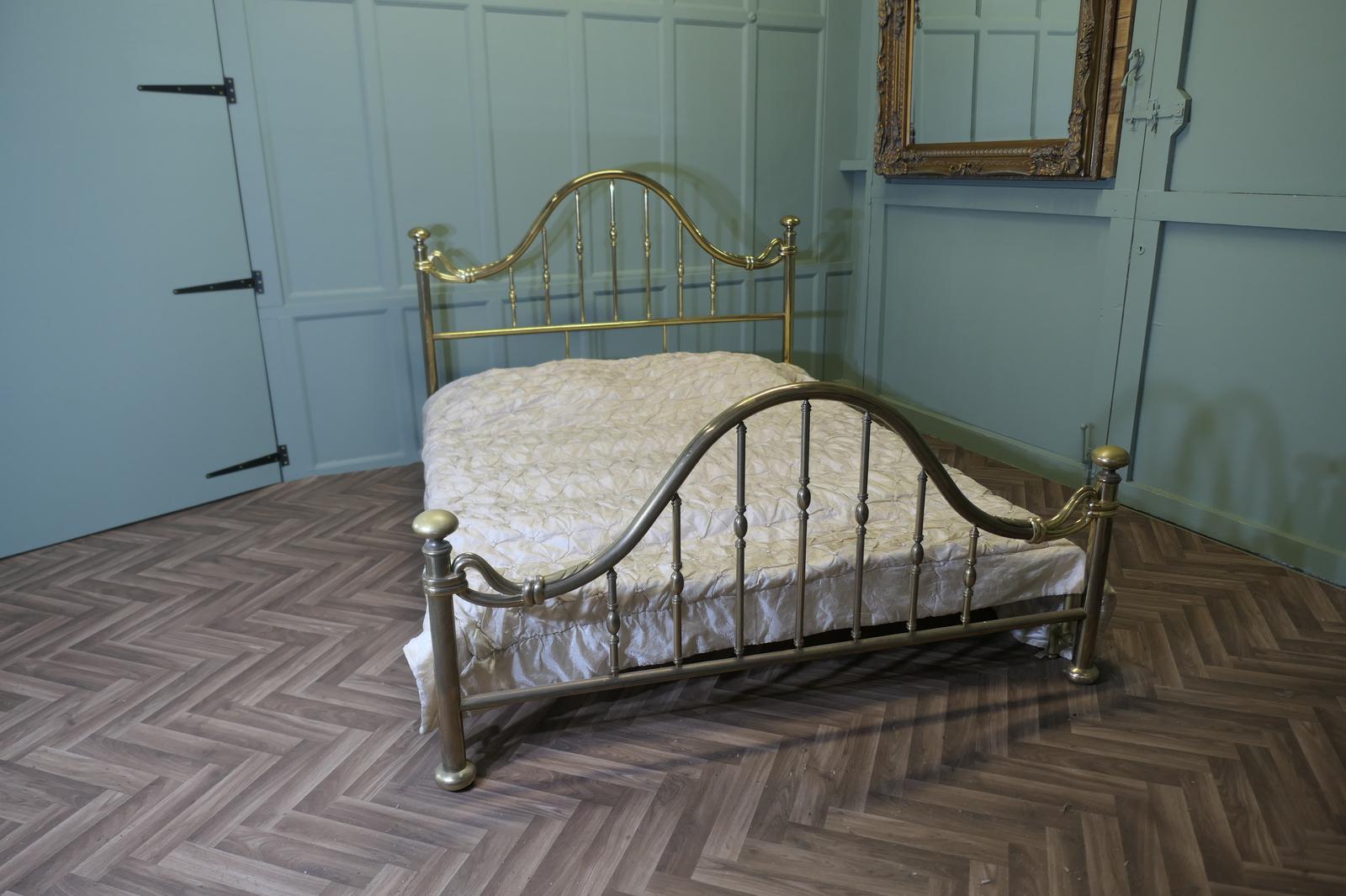 Superb Quality French Long King Size Brass Bed (1 of 8)