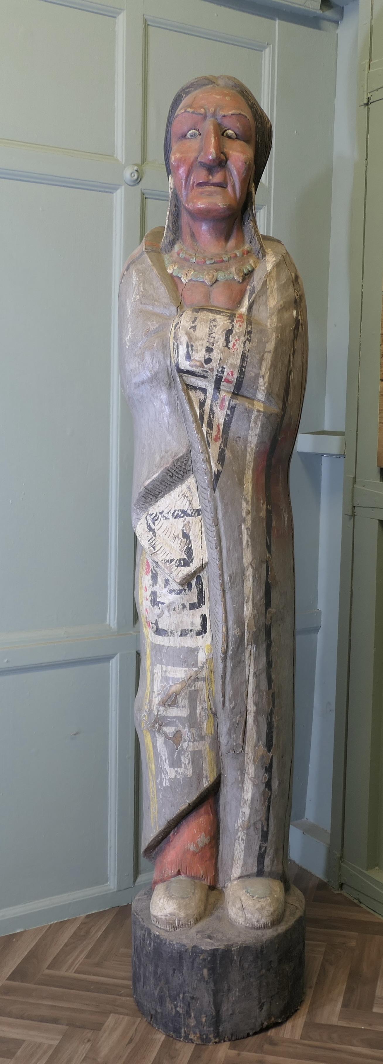 Large Carved Cigar Store Indian, Shop Trade Sign (1 of 6)