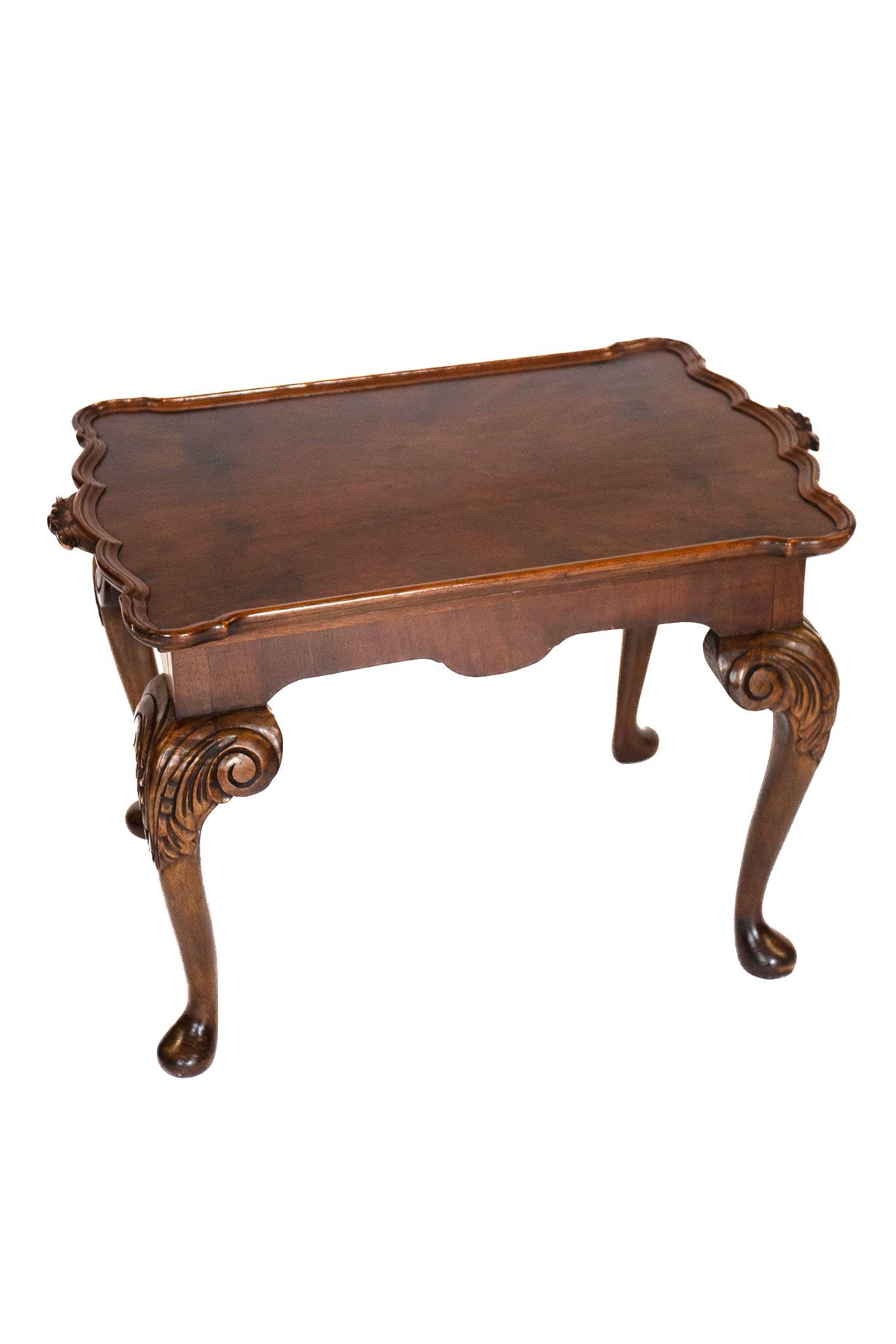 Walnut & Carved Tray Top Coffee Table c.1930 (1 of 6)