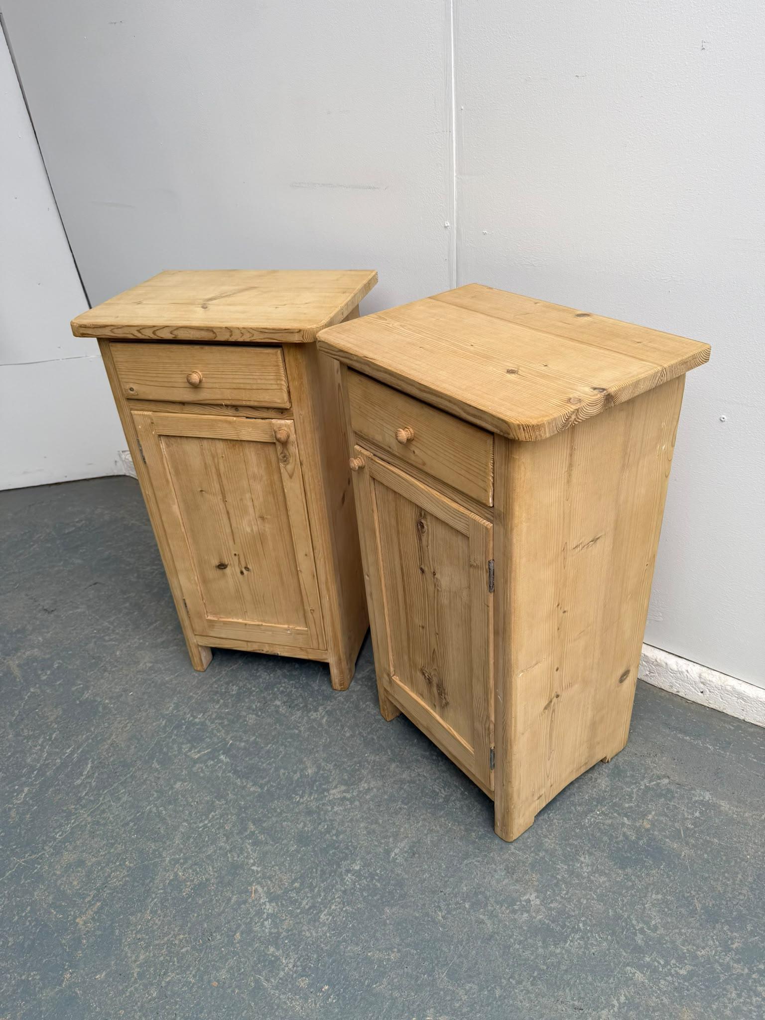 Stunning Pair of Antique Pine Shallow Victorian Bedside Cabinets to wax / paint (1 of 8) Stunning Pair of Antique Pine Shallow Victorian Bedside Cabinets to wax / paint (1 of 8)