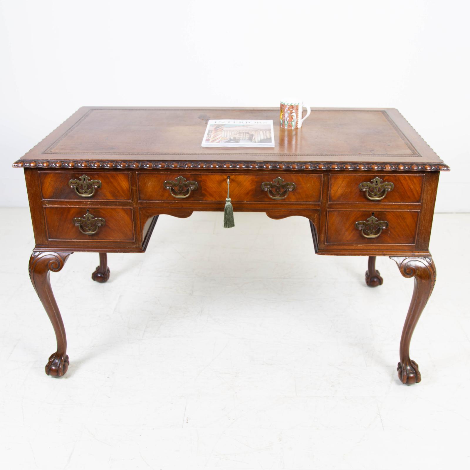 Waring & Gillow Ltd Leather Topped 5 Drawer Desk c.1920 (1 of 19) Waring & Gillow Ltd Leather Topped 5 Drawer Desk c.1920 (1 of 19)