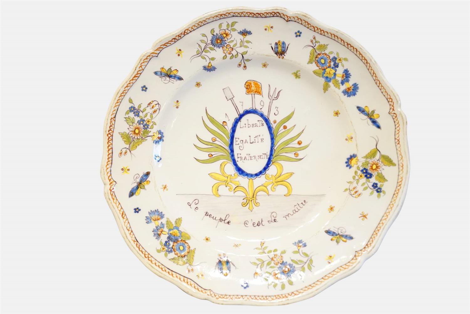 Good Rouen Faience Republican Plate 1793 (1 of 1) Good Rouen Faience Republican Plate 1793 (1 of 1)