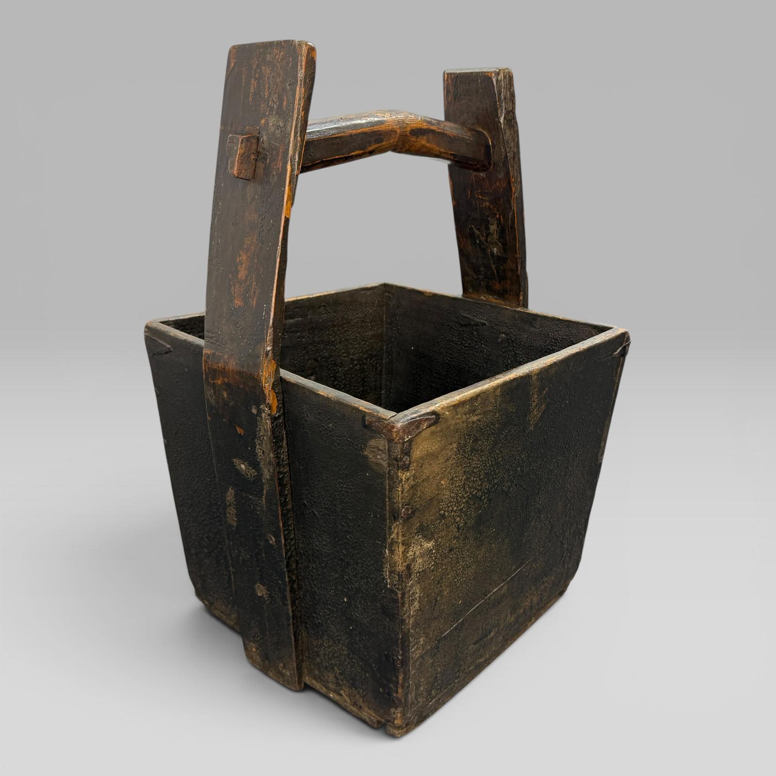 Large Antique Chinese Elm Harvest Basket with Handle (1 of 6) Large Antique Chinese Elm Harvest Basket with Handle (1 of 6)
