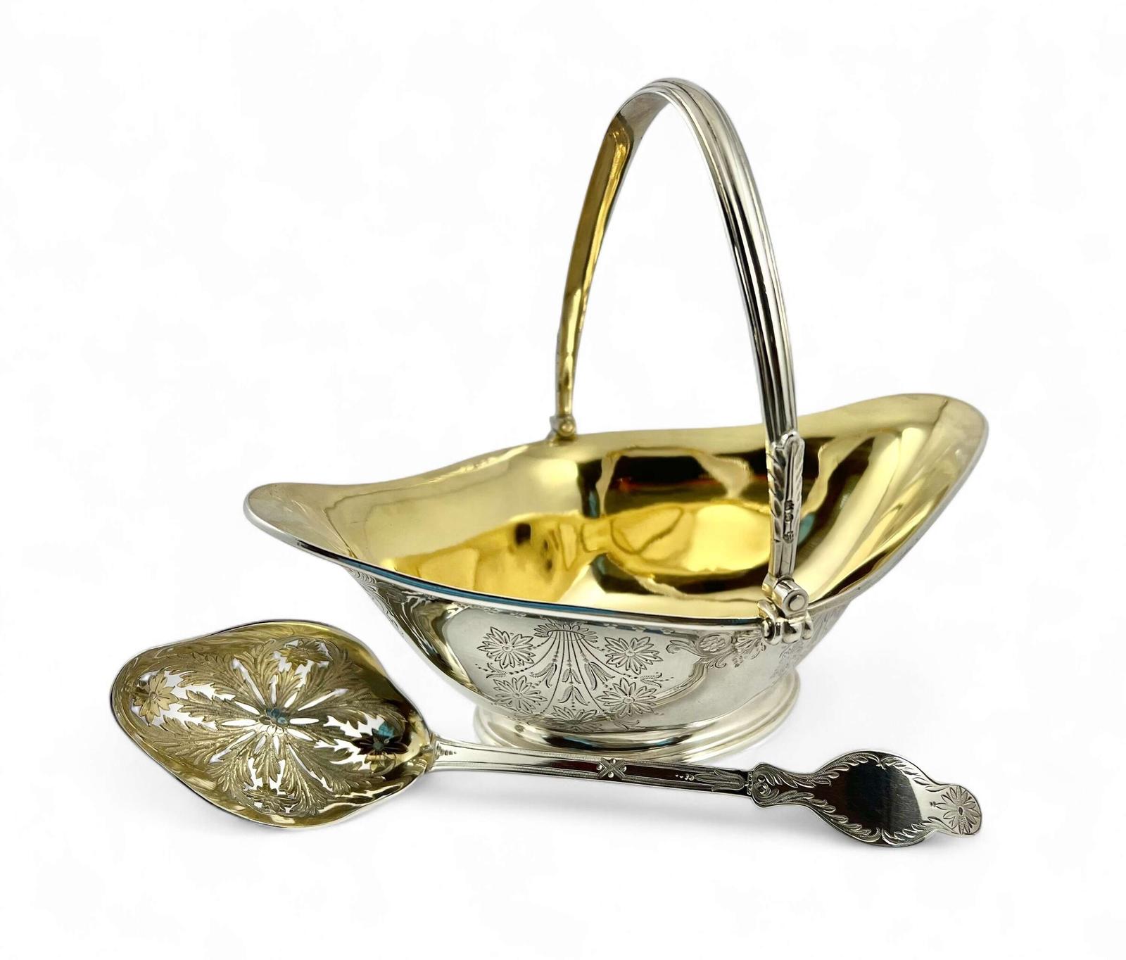 George III Antique Silver & Blue Glass Sugar Bowl - London 1787 (1 of 27) George III Antique Silver & Blue Glass Sugar Bowl - London 1787 (1 of 27)