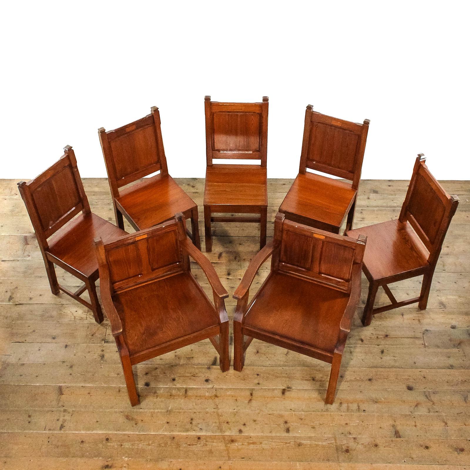 Set of Seven Antique Church Chairs (1 of 10)