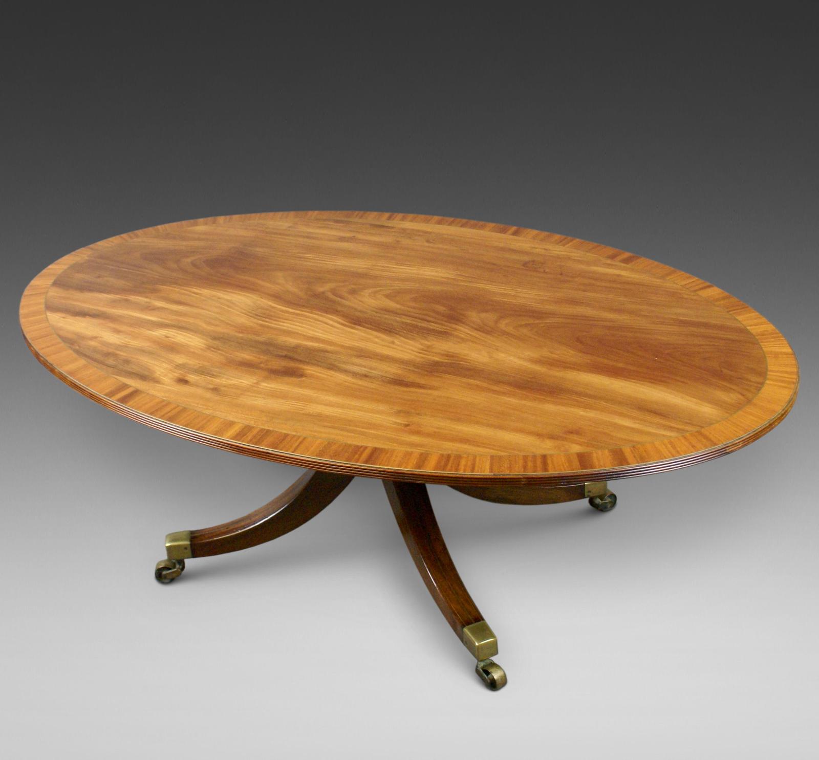 Large Oval Flame Mahogany Coffee Table (1 of 5)