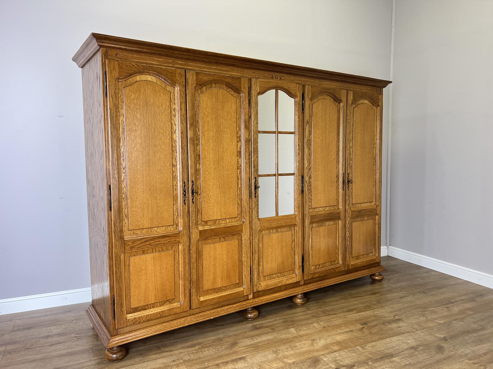 Wardrobe Vintage French Oak Five Door Mirrored Armoire (1 of 10) Wardrobe Vintage French Oak Five Door Mirrored Armoire (1 of 10)