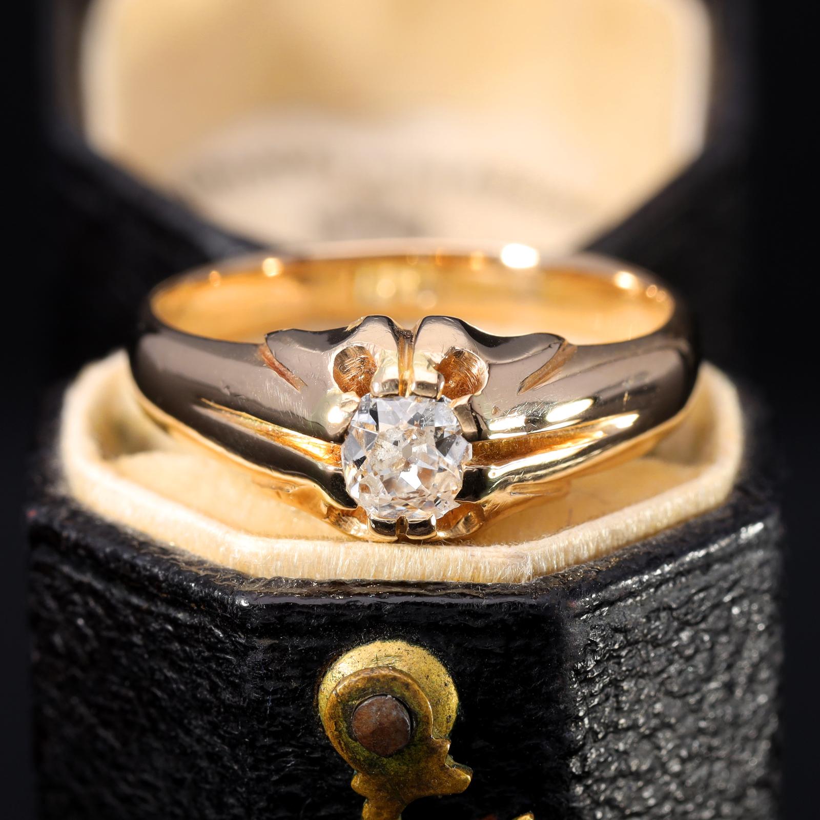 The Antique Old Swiss Cut Diamond Solitaire Ring (1 of 9)