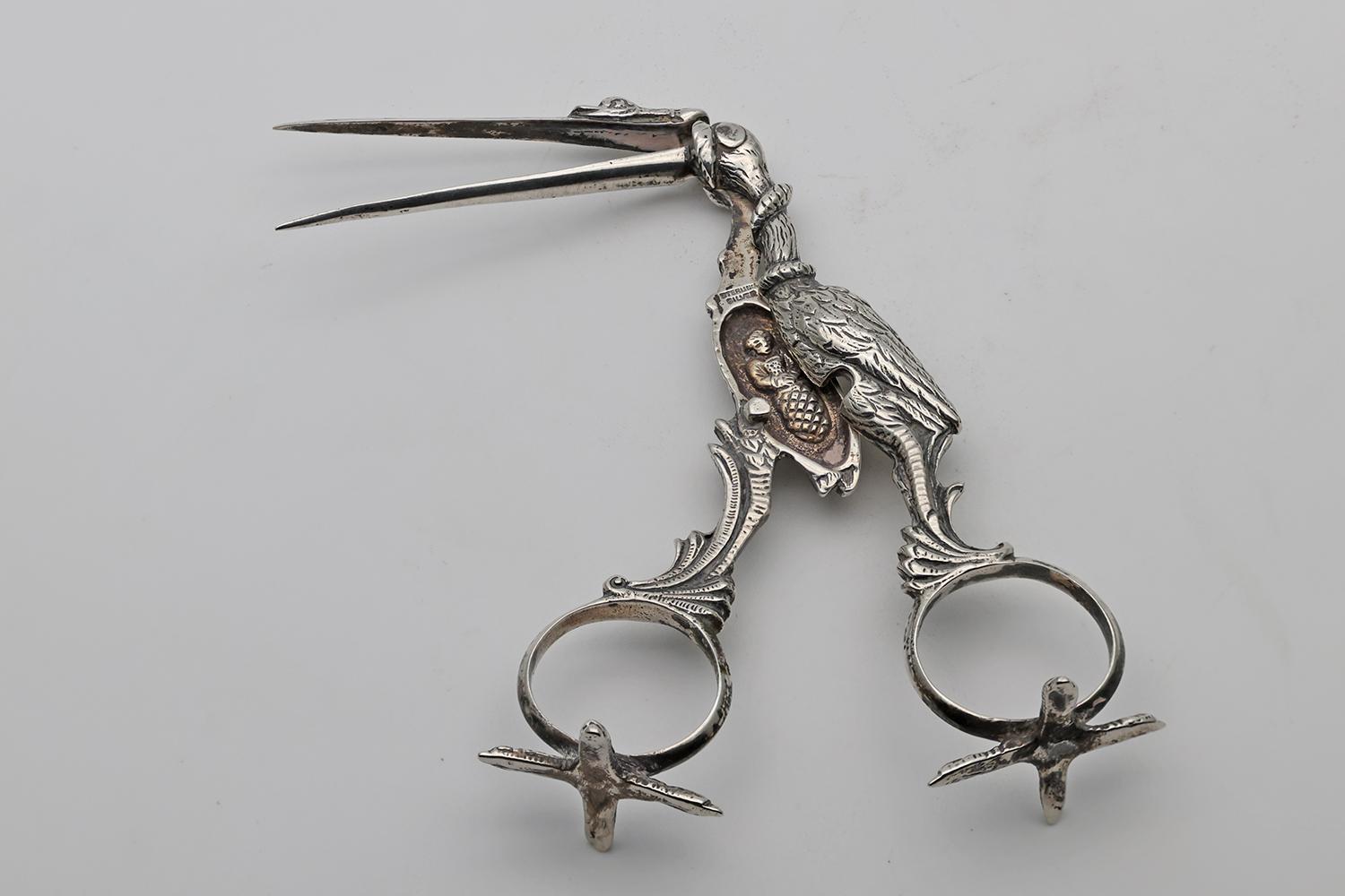 Rare Silver Victorian Midwife Stork Scissors (1 of 2) Rare Silver Victorian Midwife Stork Scissors (1 of 2)