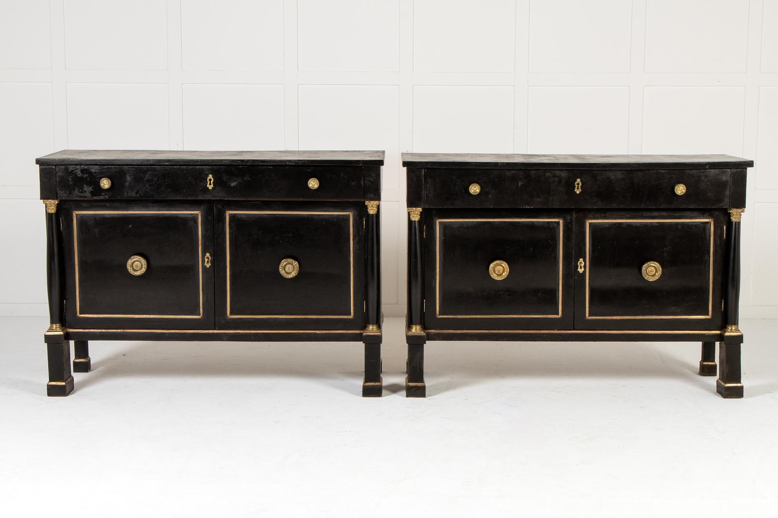 Pair of 18th Century Italian Ebonised Cabinets (1 of 9) Pair of 18th Century Italian Ebonised Cabinets (1 of 9)