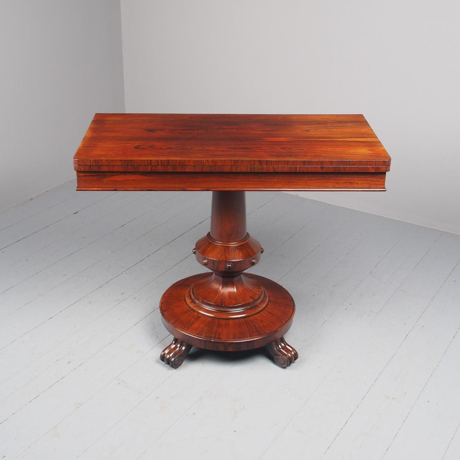 Antique William IV Rosewood Foldover Tea Table (1 of 12)