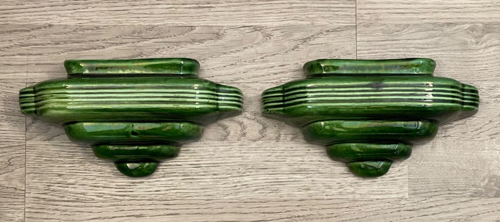 Pair Of Art Deco Wall Pockets (1 of 5) Pair Of Art Deco Wall Pockets (1 of 5)