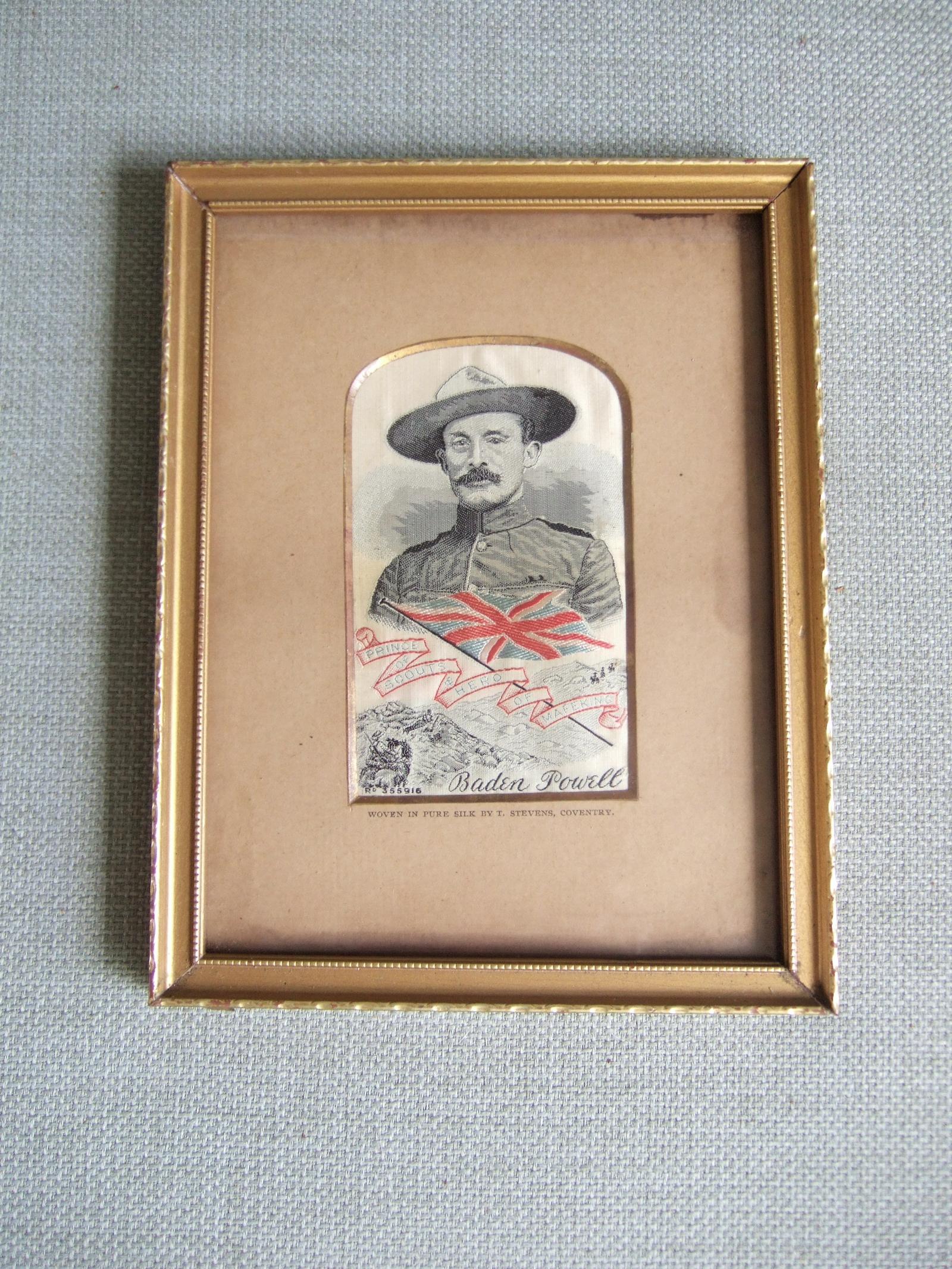 Stevengraph - Baden Powell "Prince of Scouts & Hero of Mafeking" 1900 (1 of 3)