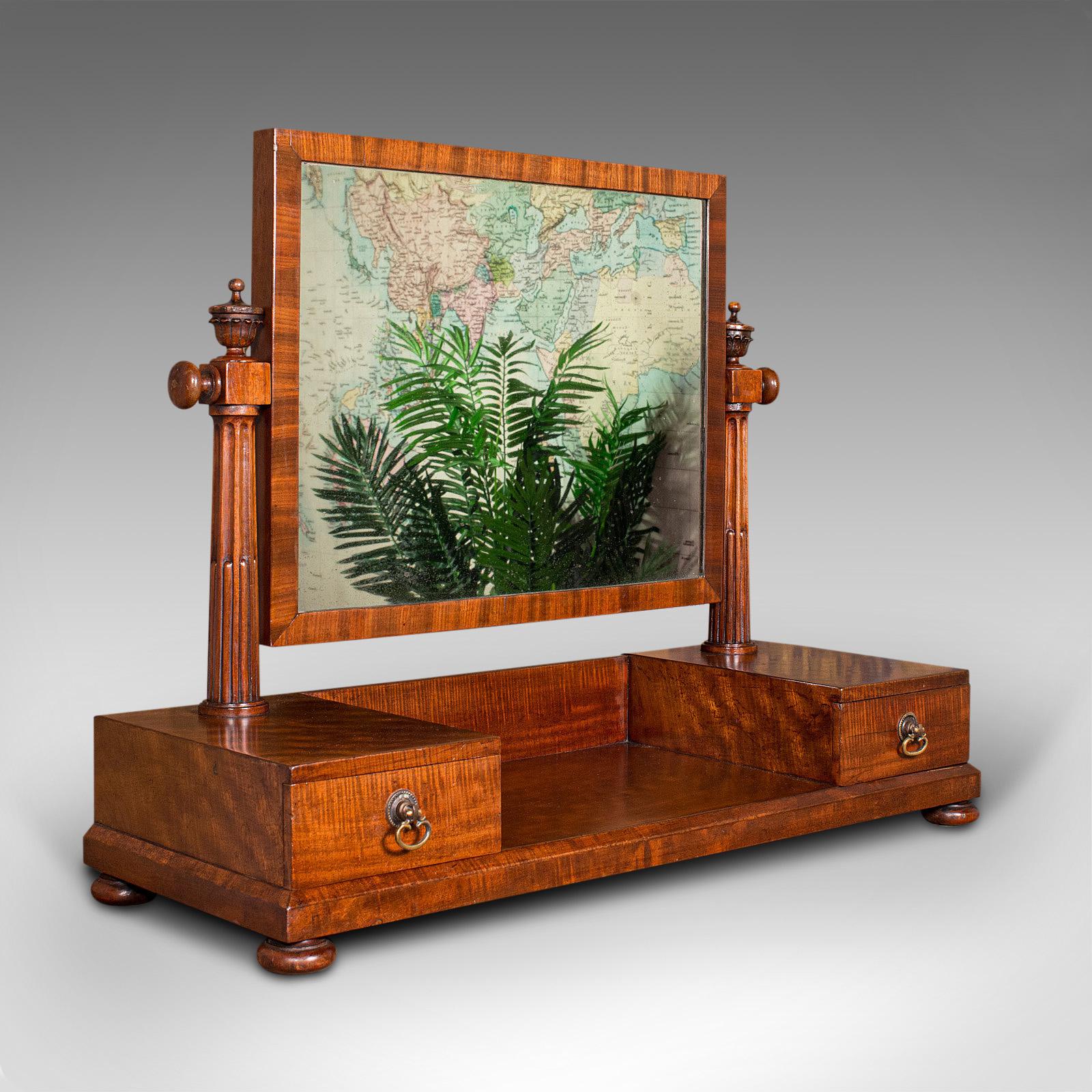 Antique Dressing Mirror, English, Mahogany, Boudoir, Pedestal Base, Victorian (1 of 12)