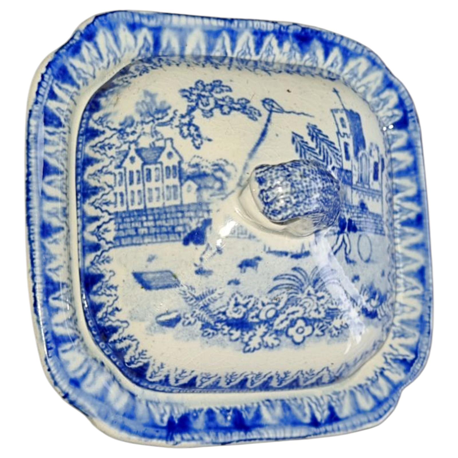 Miniature Pottery Blue and White Tureen and Cover (1 of 4)