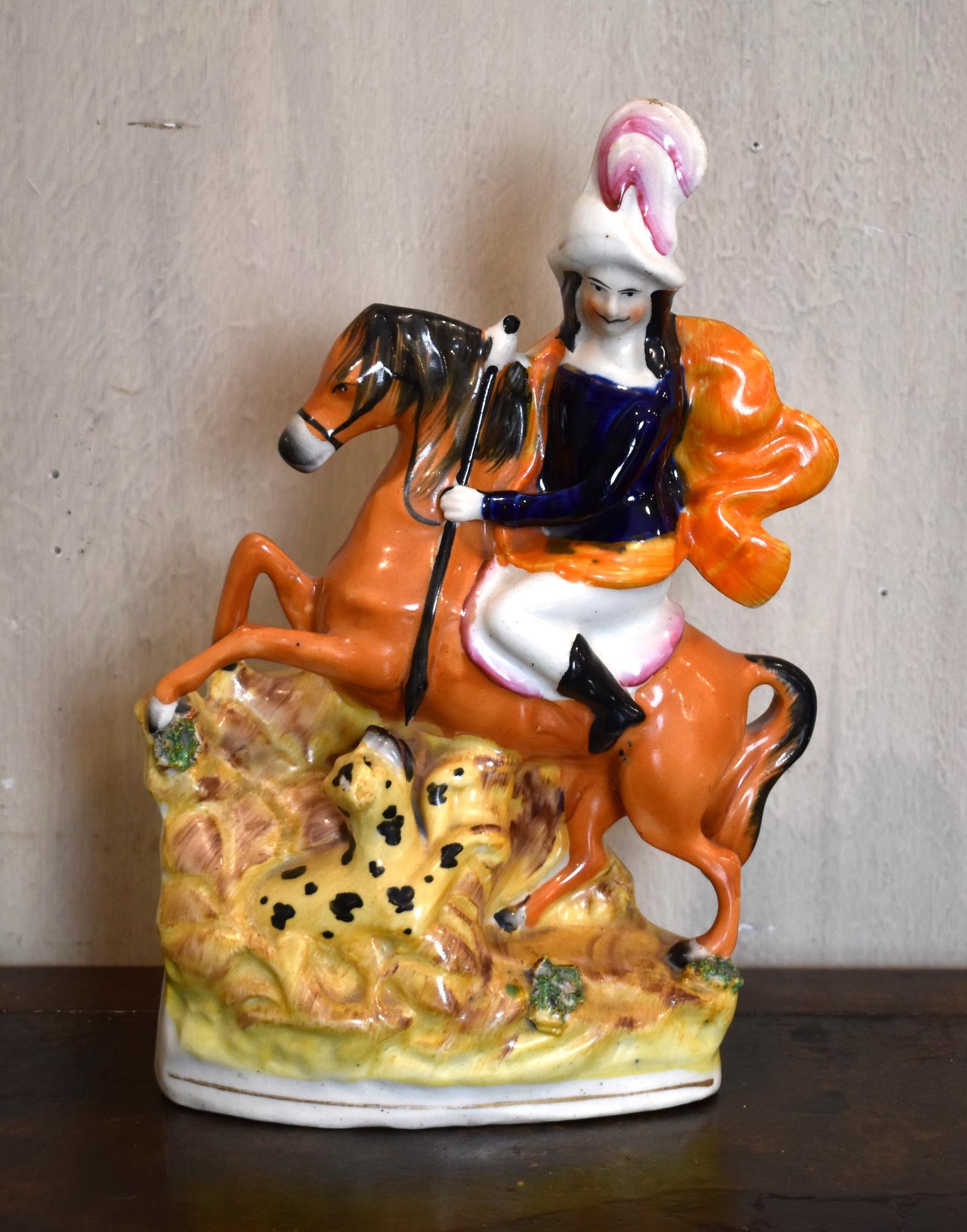 Rare Staffordshire Figure of Leopard Hunter (1 of 5)