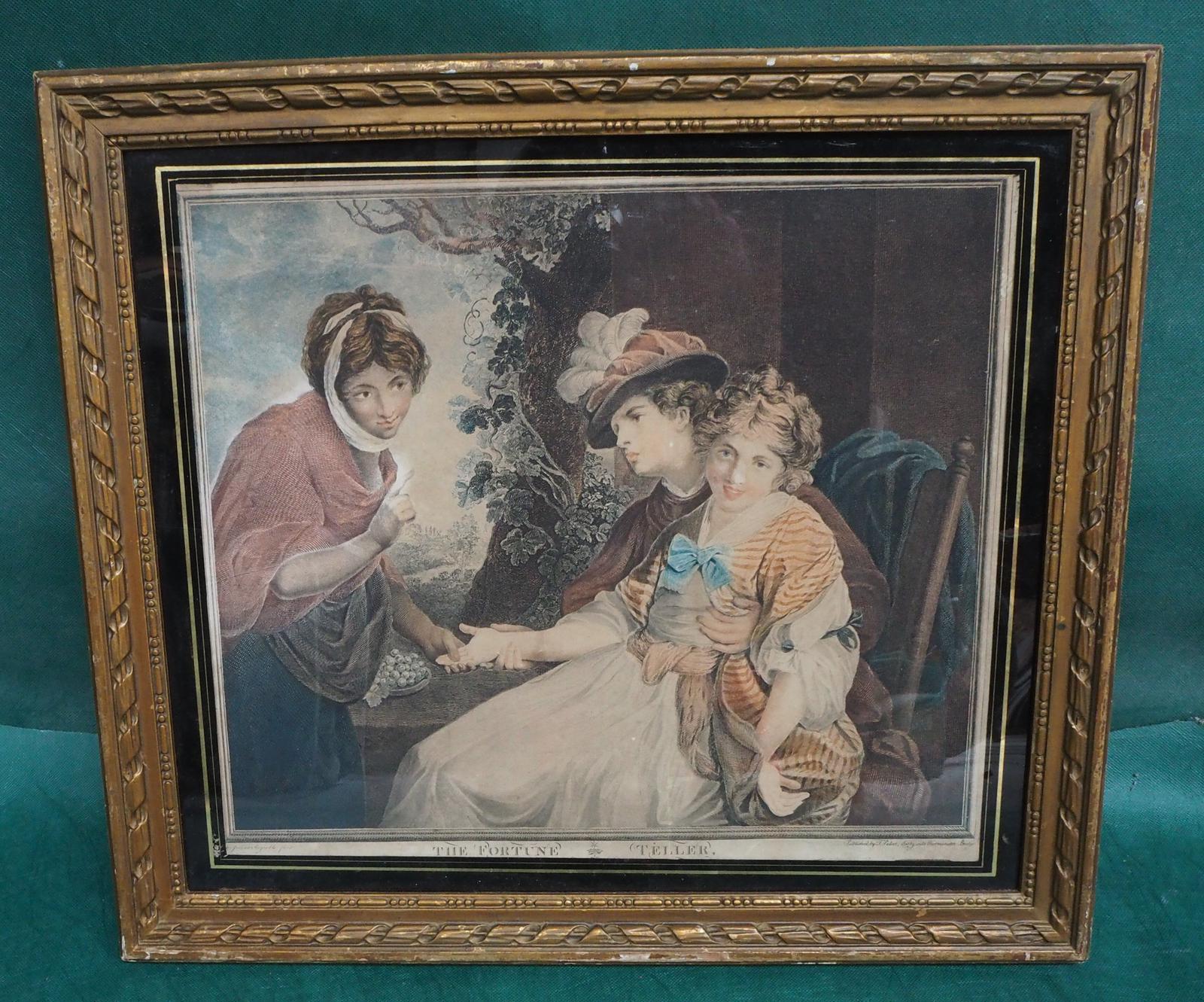 Antique Engraving Printed in Colour - The Fortune Teller (1 of 1)