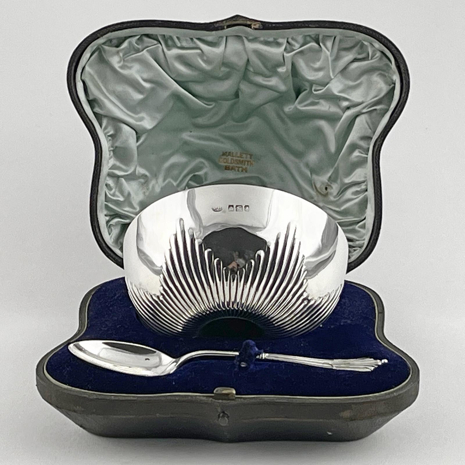 Boxed Victorian Sterling Silver Two Piece Christening Set (1 of 7)
