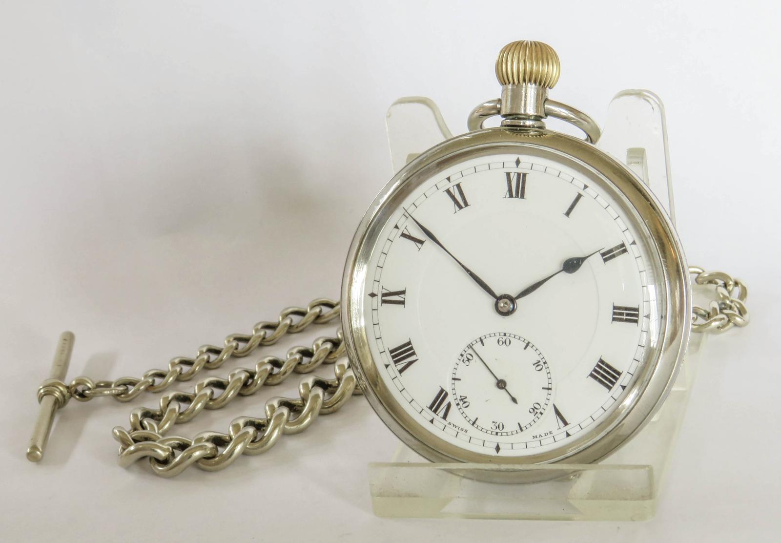 Pocket Watch: 1930s Doxa Pocket Watch & Chain (1 of 5)