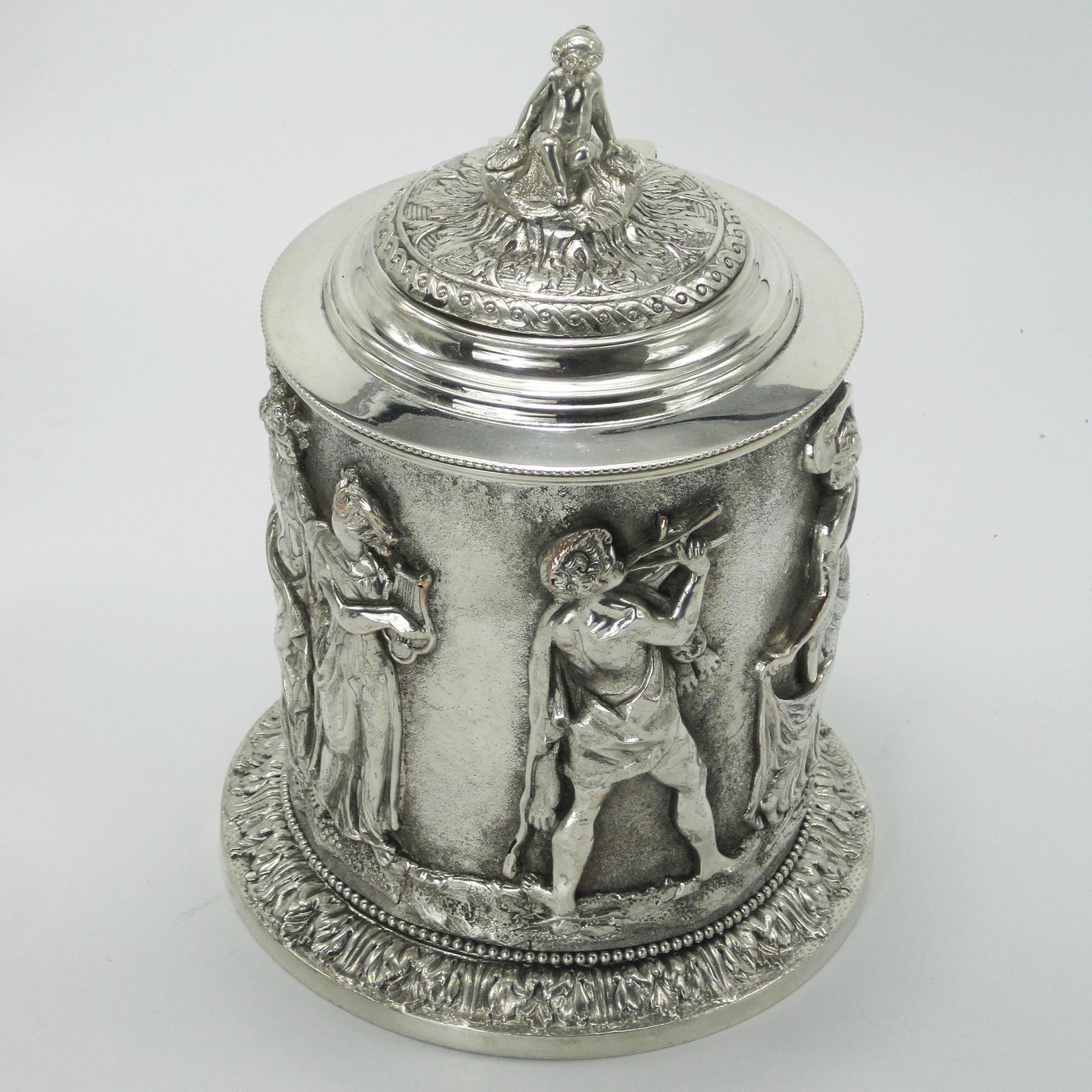 Victorian Silver Plated Box Depicting Courting Couples & Musicians (1 of 7)