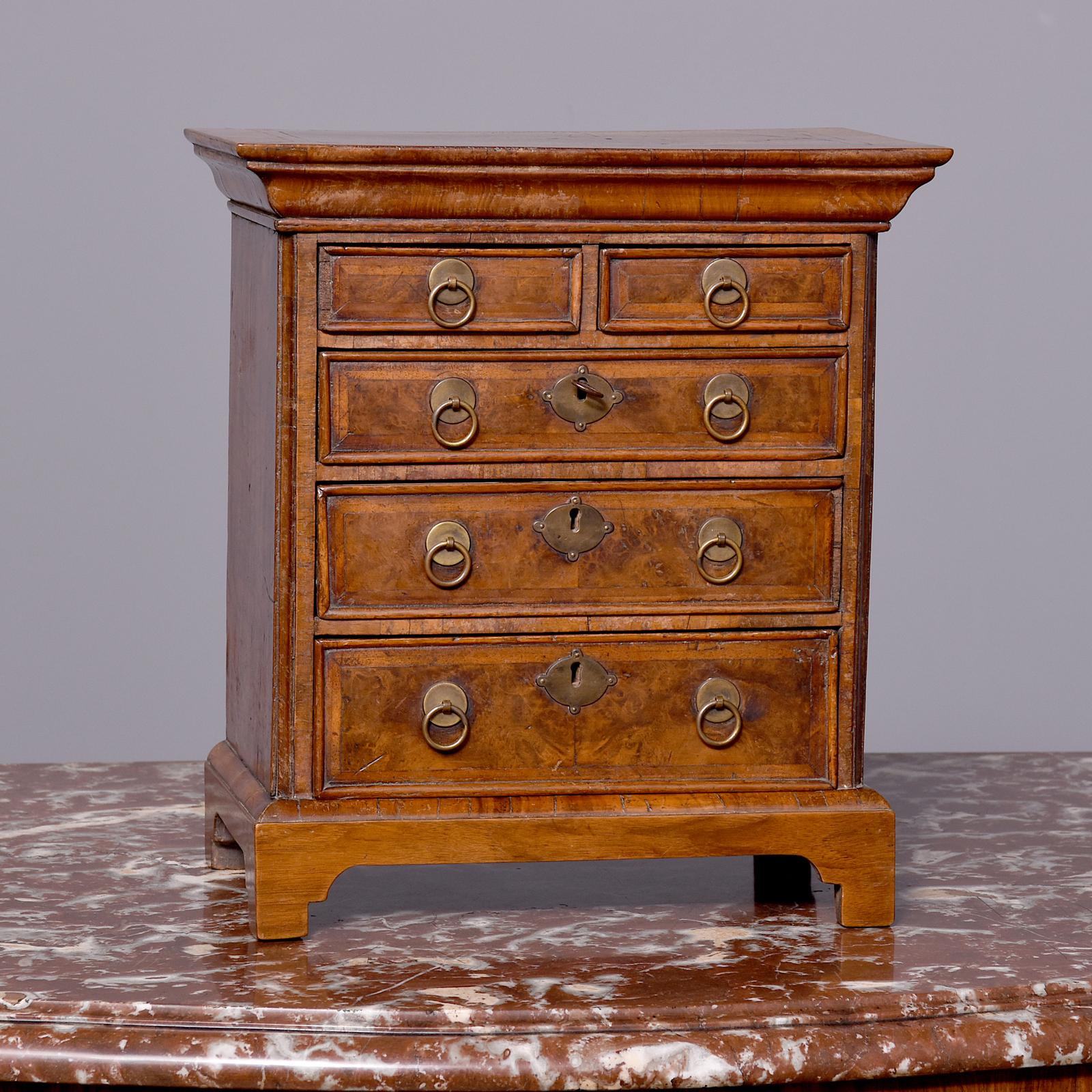 George I Style Miniature Walnut Chest (1 of 7)