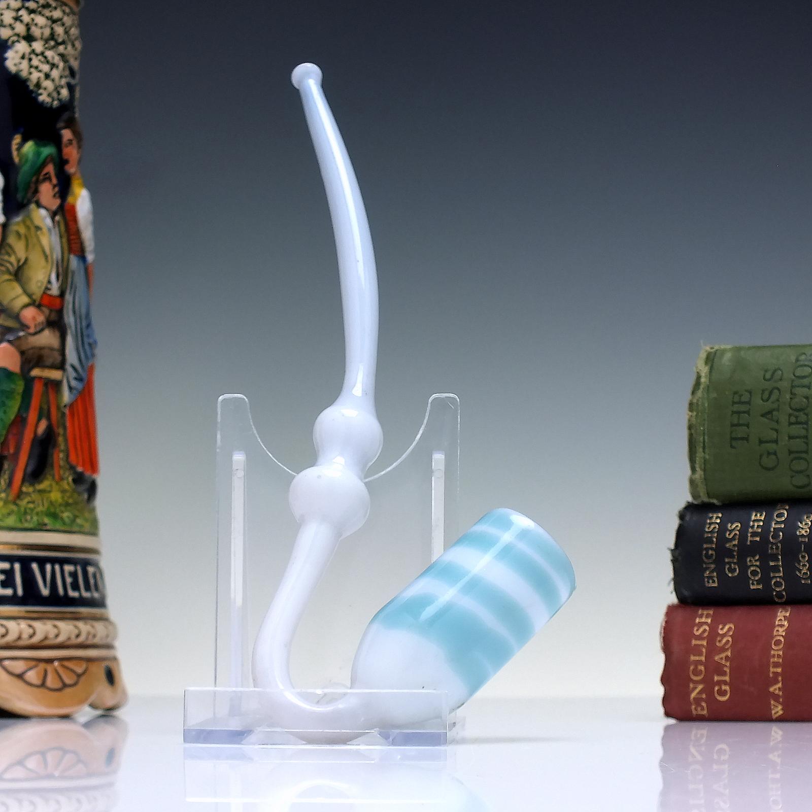 Antique Victorian Opaline Glass Pipe c.1850 (1 of 4)