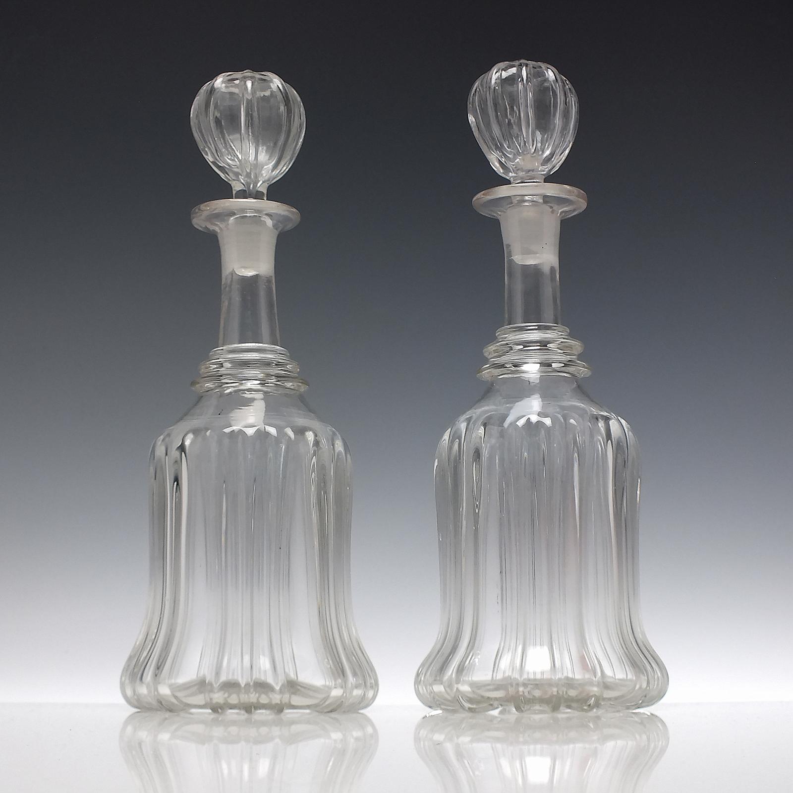 Pair of Large 19th Century Glass Wine Decanters c.1840 (1 of 5)
