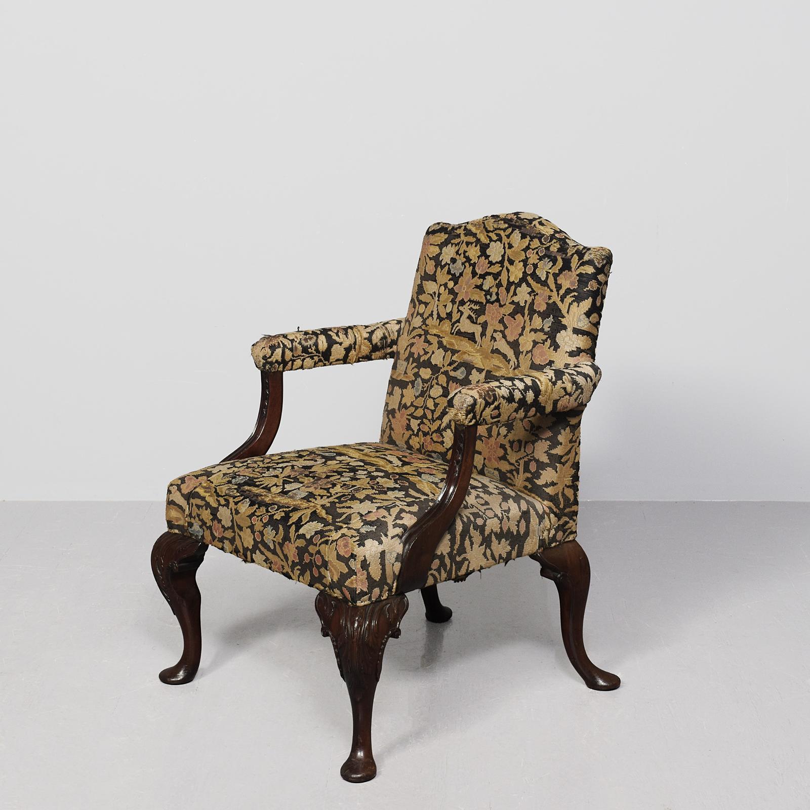 19th Century Gainsborough-style Mahogany-framed, Upholstered Armchair (1 of 8) 19th Century Gainsborough-style Mahogany-framed, Upholstered Armchair (1 of 8)