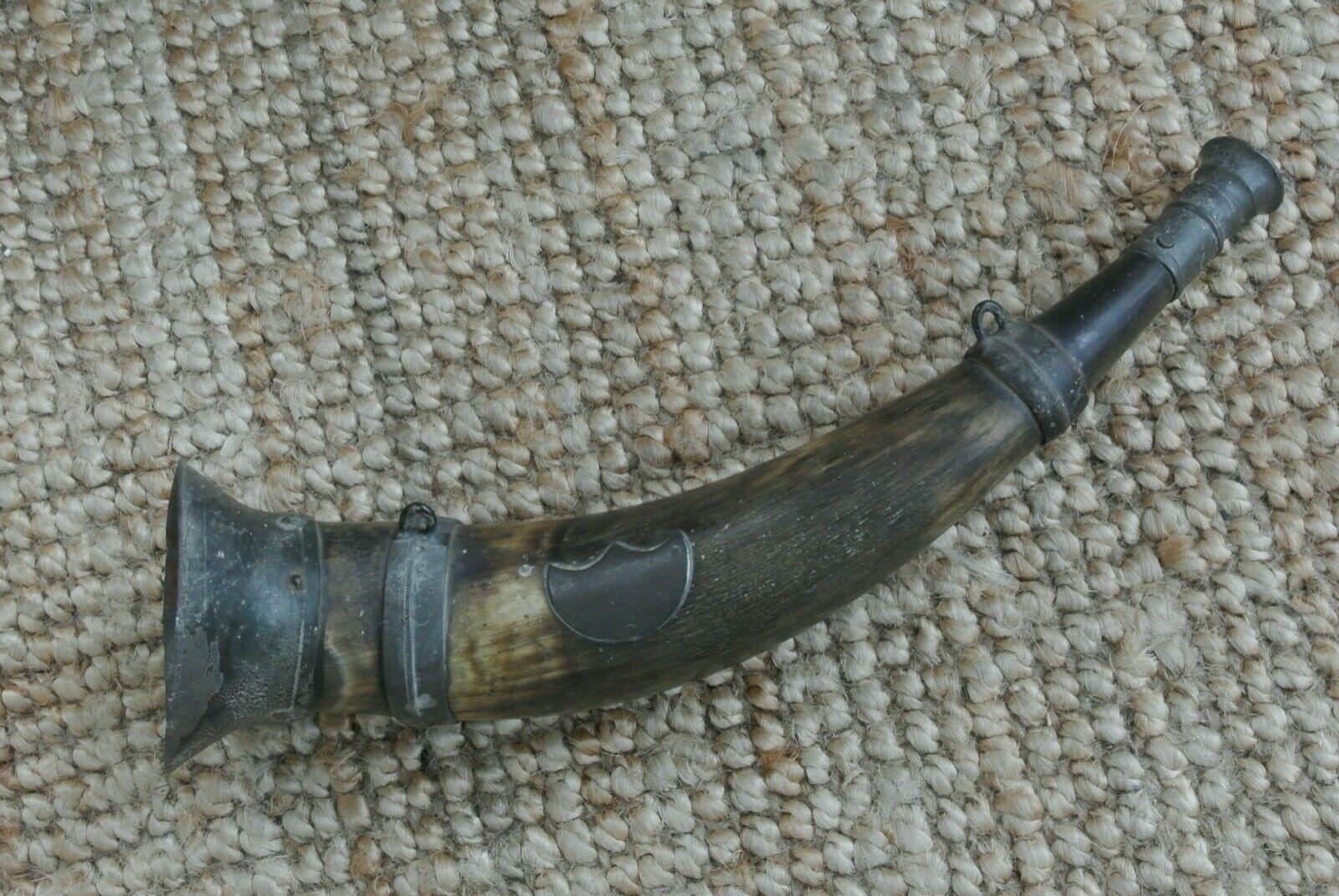 Fine Example of Early 19th Century Pewter Mounted Cow Horn Hunting Horn Cow Horn (1 of 7)