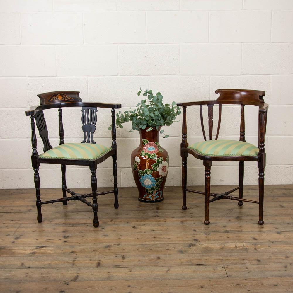 Two Similar Antique Mahogany Corner Chairs (1 of 11)