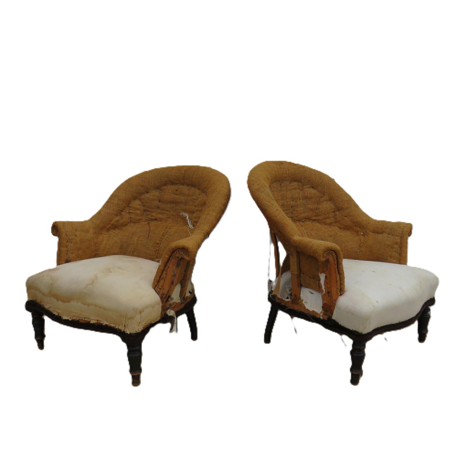 Pair Of Antique Napoleon III Tub Chairs (1 of 9) Pair Of Antique Napoleon III Tub Chairs (1 of 9)