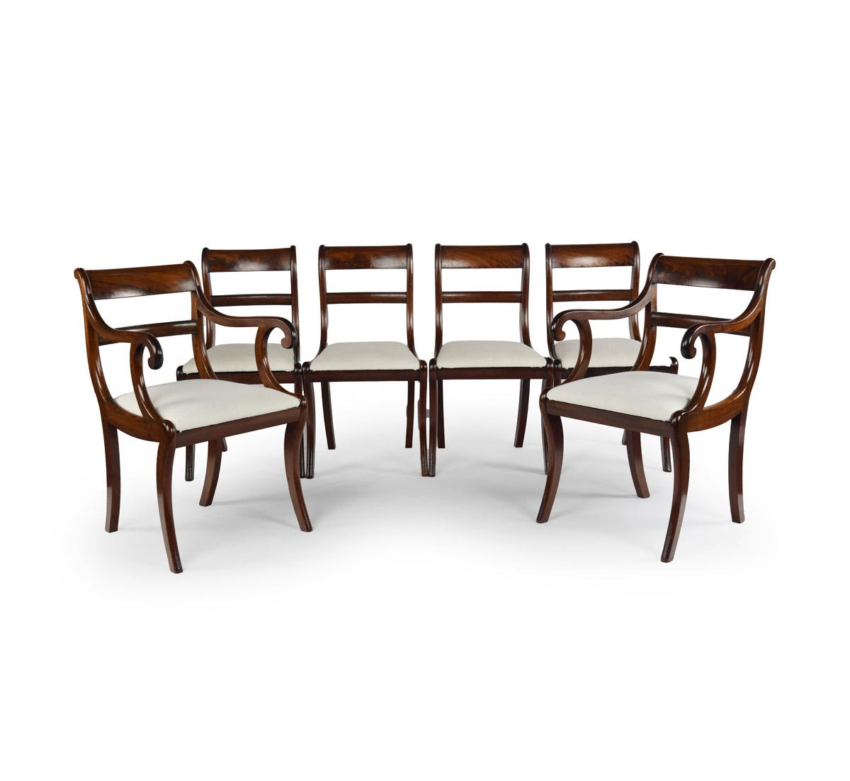 A Set of Six Regency Mahogany Sabre Leg Dining Chairs (1 of 5) A Set of Six Regency Mahogany Sabre Leg Dining Chairs (1 of 5)