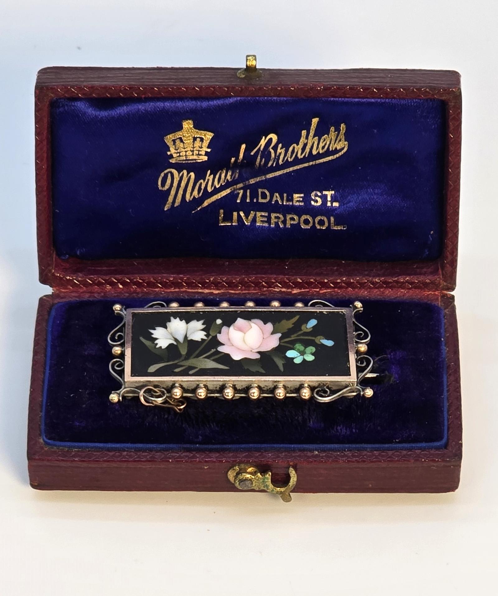 Mid 19th Century Pietra Dura Brooch c.1860 (1 of 11)