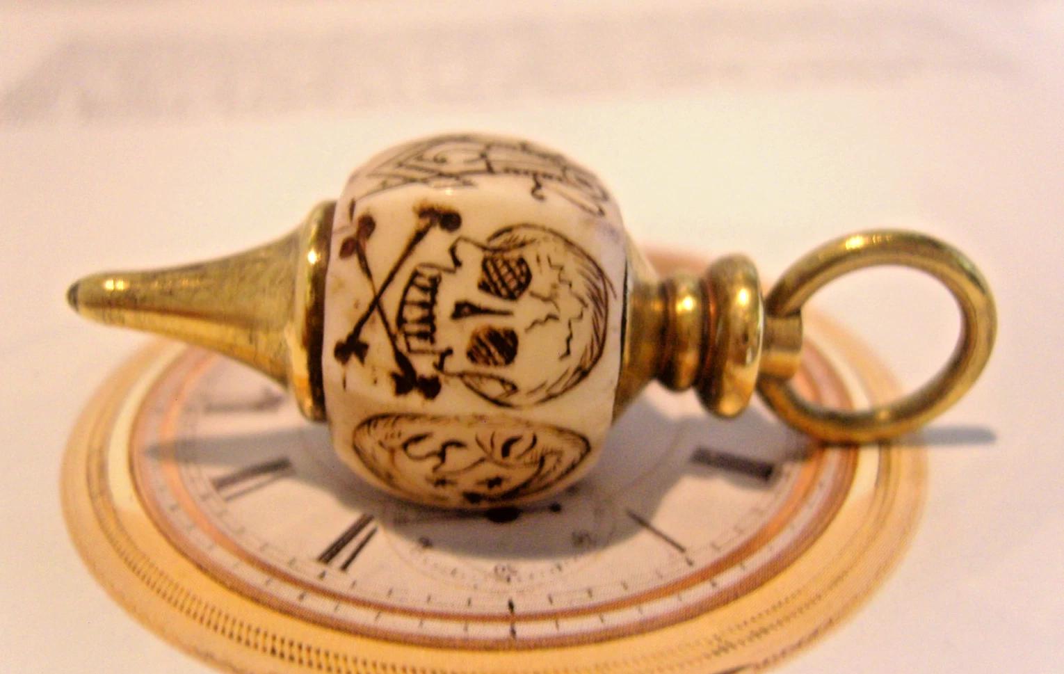 Victorian Pocket Watch Chain Fob Masonic Gambling Spinner 1890s Antique Large Fob (1 of 10)