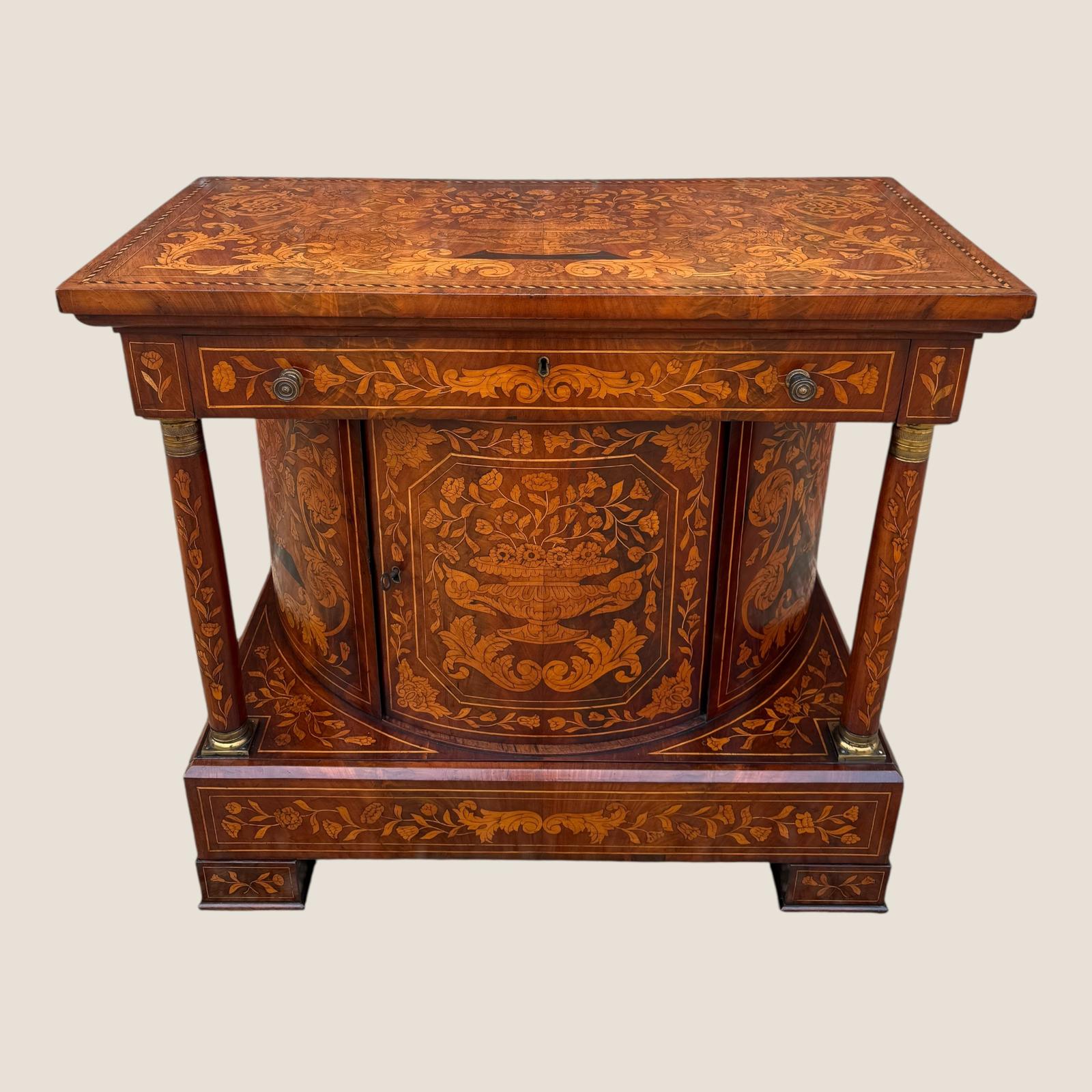 Antique 18th Century Dutch Marquetry Mahogany Console Wall Table Cabinet (1 of 17)