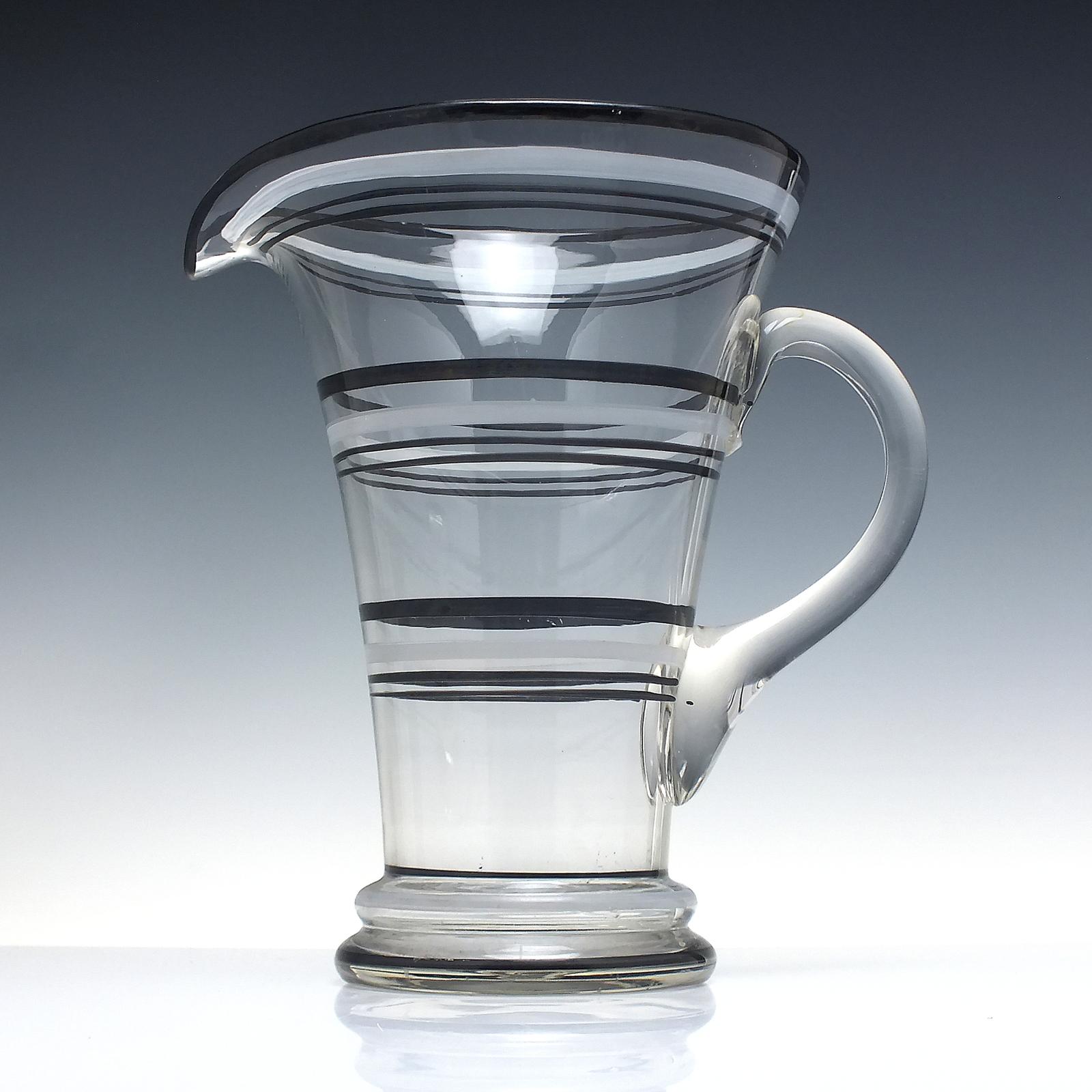 Large Vintage Art Deco Glass Pitcher or Jug C1930 (1 of 4)