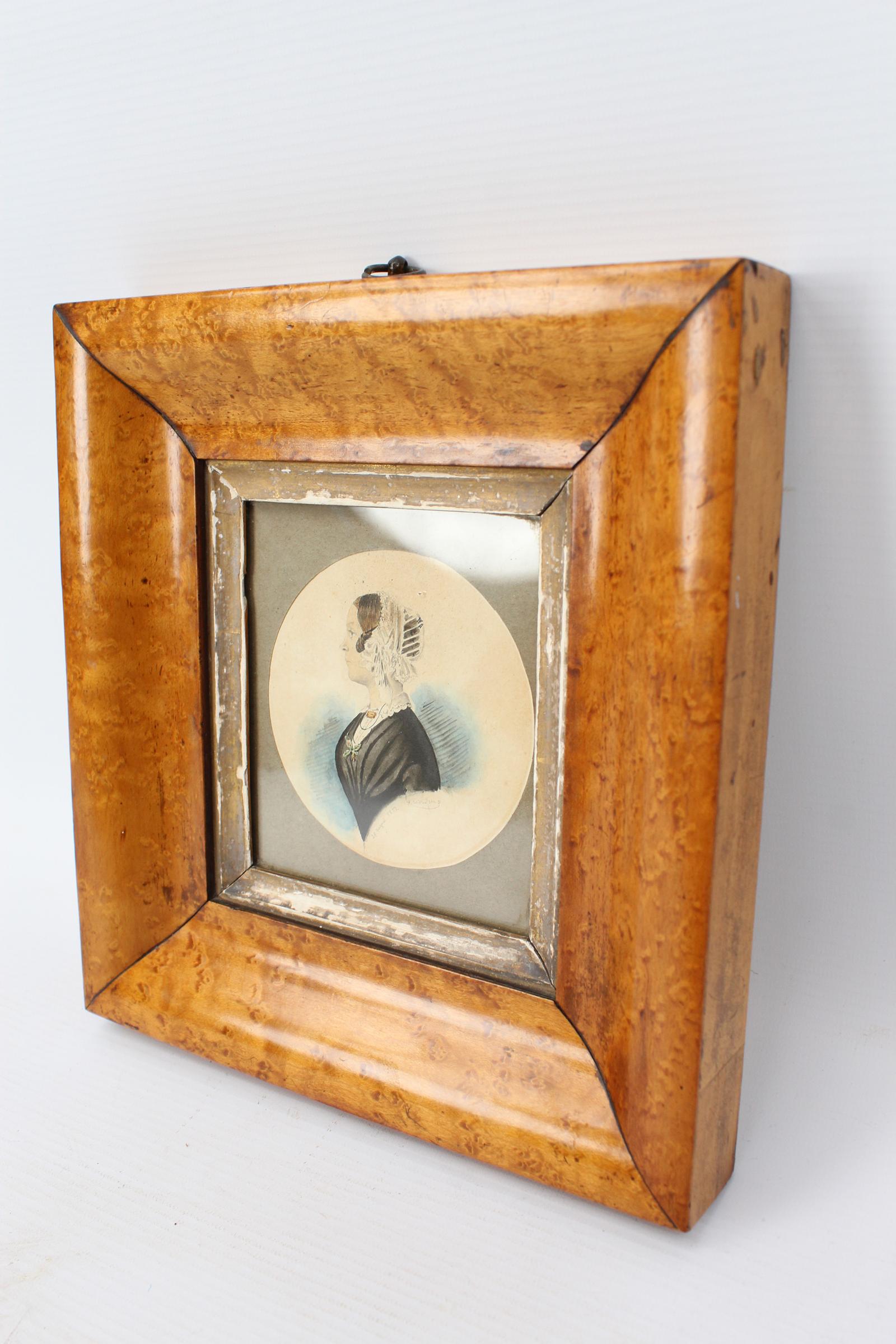 Victorian Miniature Watercolour Portrait 1852 Signed (1 of 12)