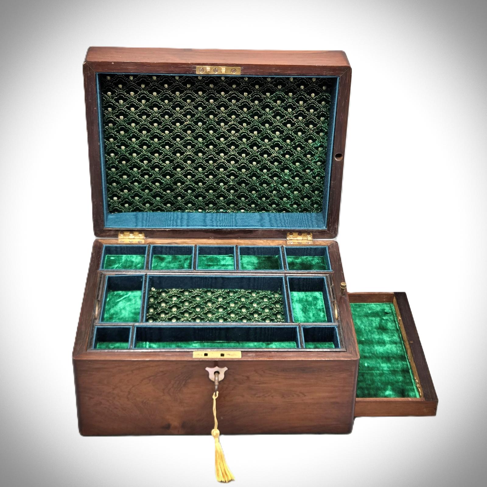 Victorian Rosewood Jewellery Box with Drawer (1 of 12)