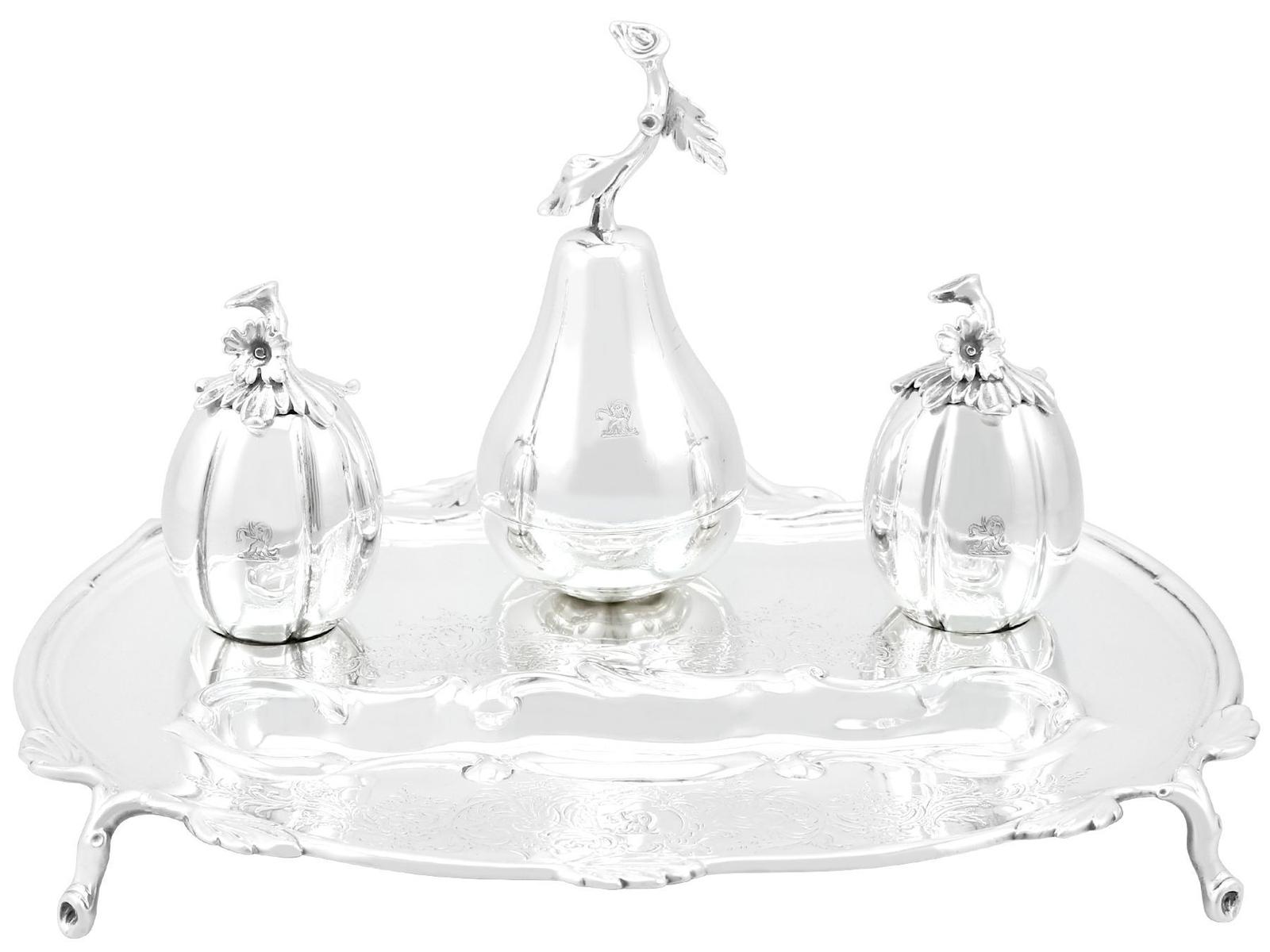 Antique Victorian Sterling Silver Inkstand (1846) (1 of 21)