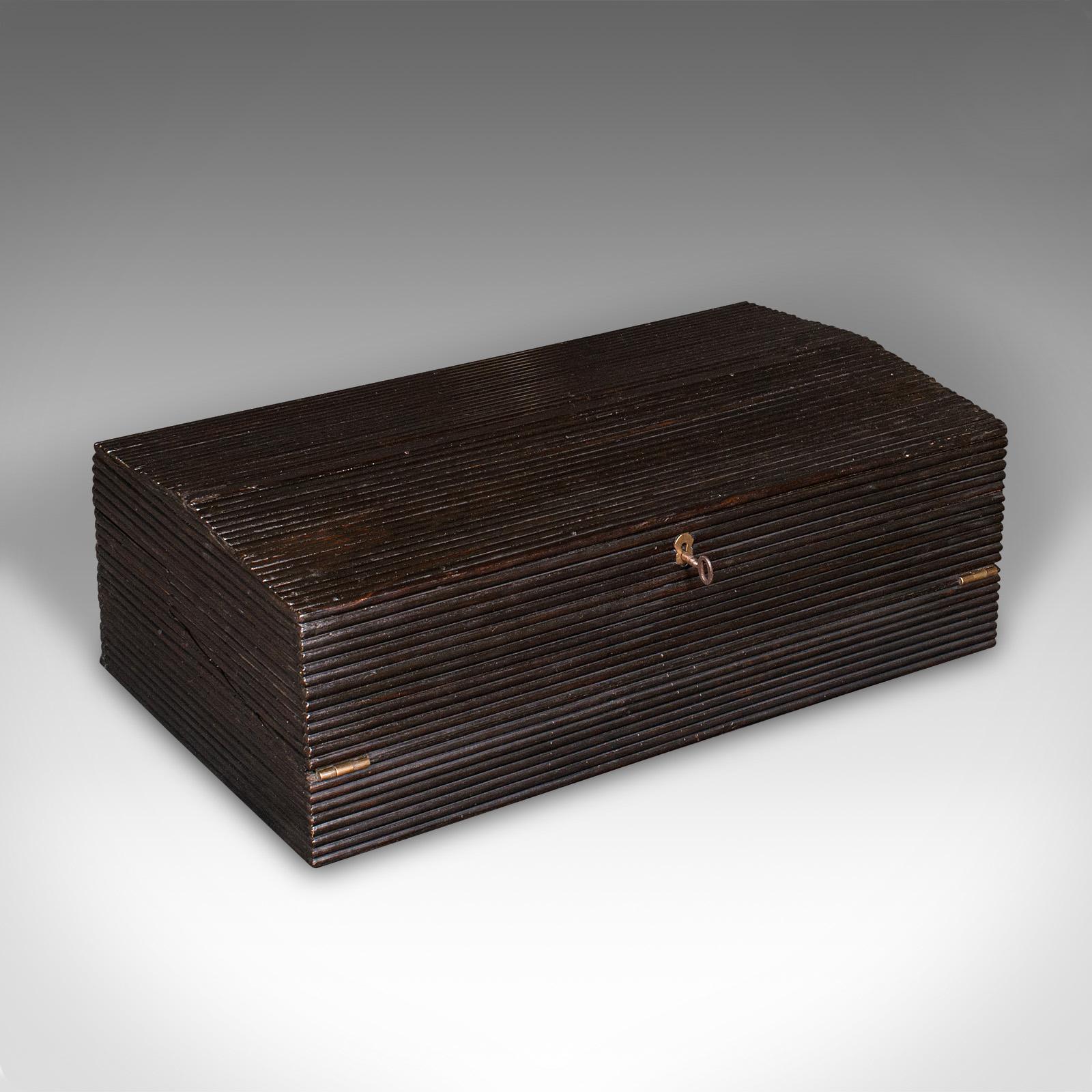 Antique Correspondence Box, Ceylon, Ebony, Campaign, Writing Slope c.1850 (1 of 12)