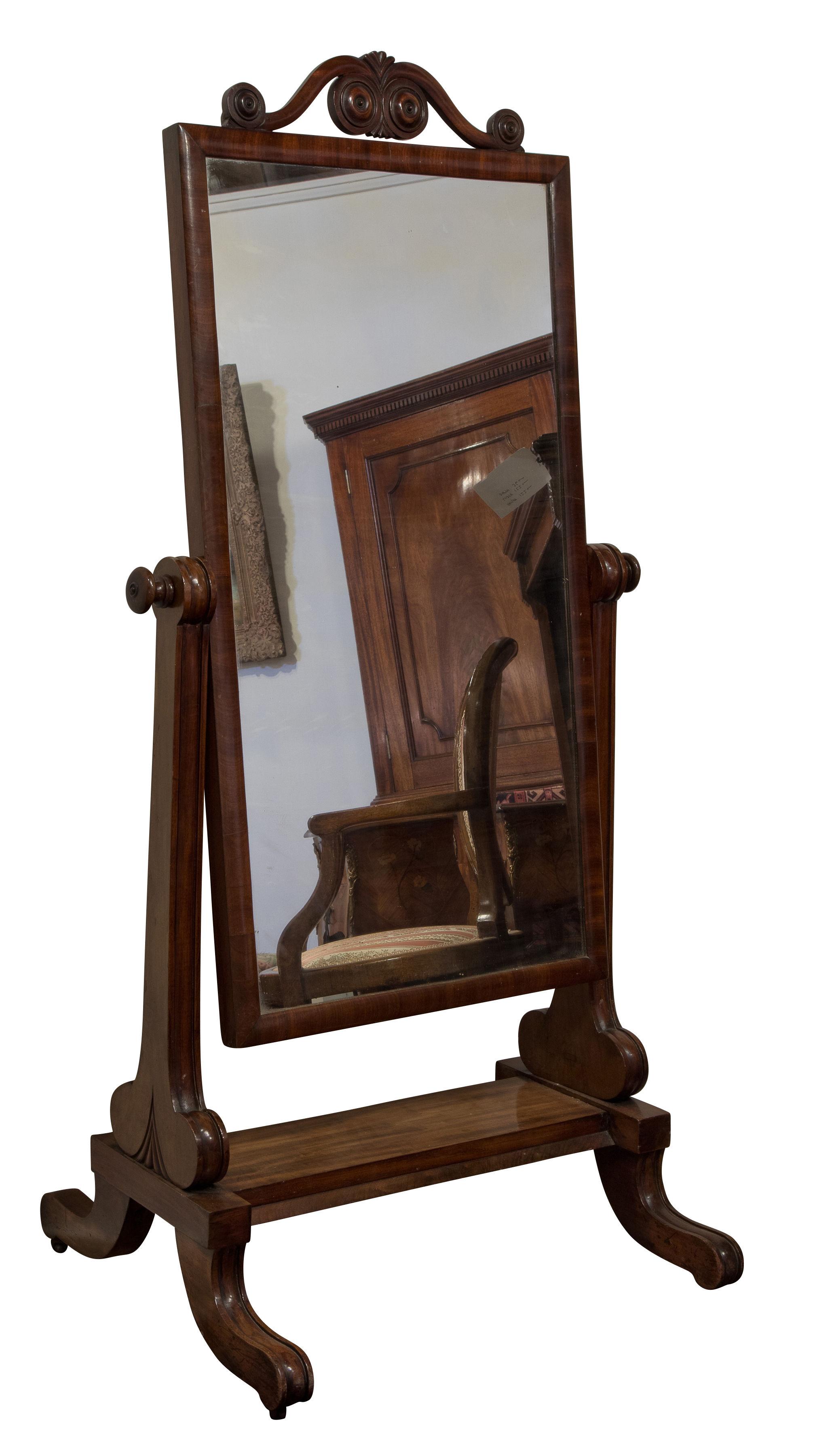 Mahogany framed William IV cheval mirror c1830 (1 of 1)