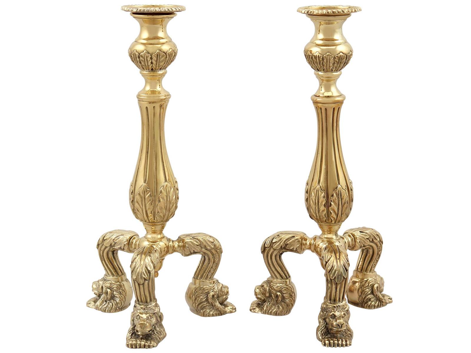 Vintage Sterling Silver Gilt Candlesticks (1 of 12)