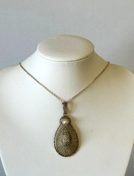 Theodor Fahrner Silver Gilt, Marcasite & Pearl Pendant Necklace (1 of 6) Theodor Fahrner Silver Gilt, Marcasite & Pearl Pendant Necklace (1 of 6)