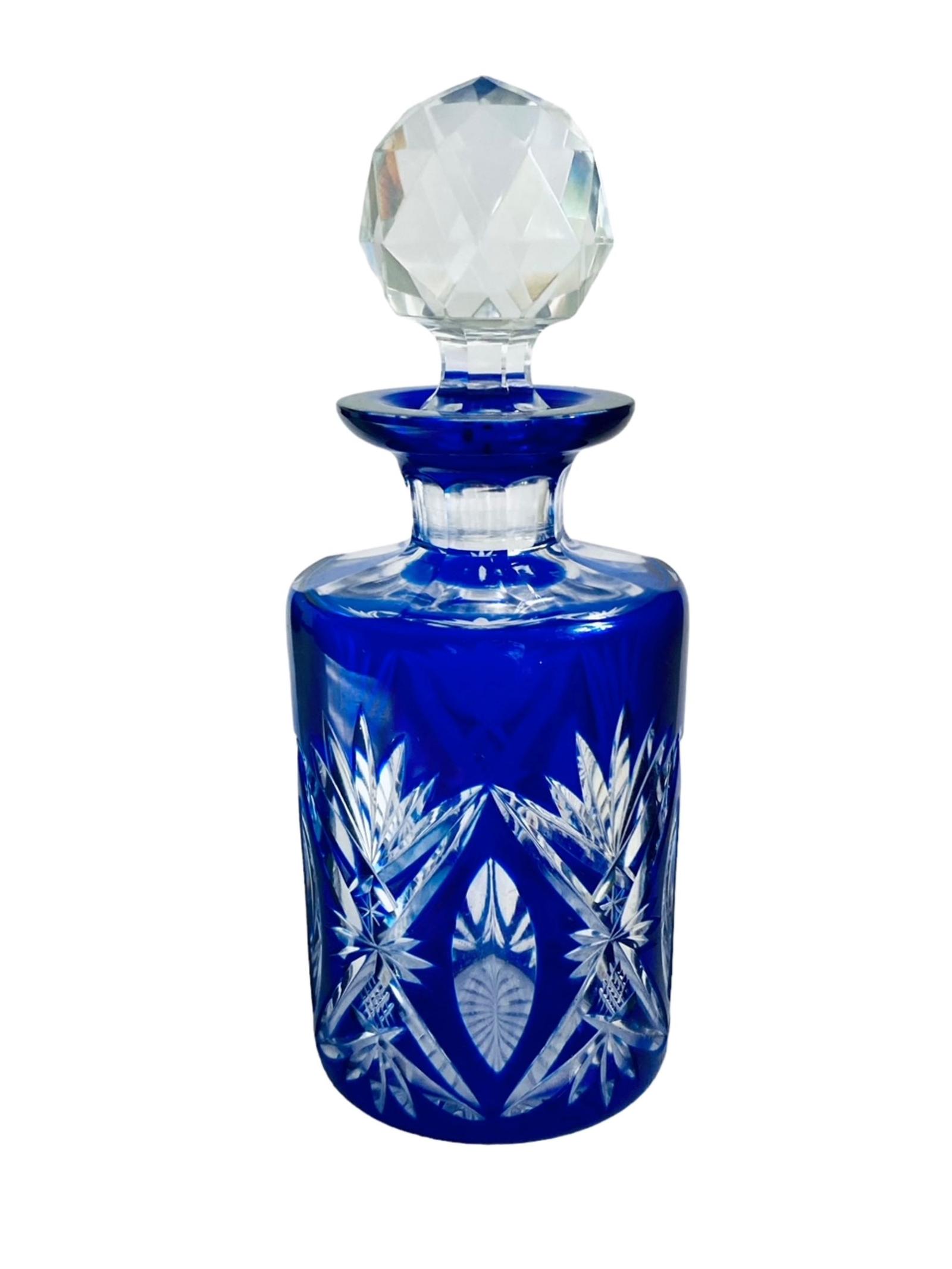 Antique Bohemian Bristol Blue Overlay Perfume Scent Cologne Bottle c.1880 (1 of 8) Antique Bohemian Bristol Blue Overlay Perfume Scent Cologne Bottle c.1880 (1 of 8)