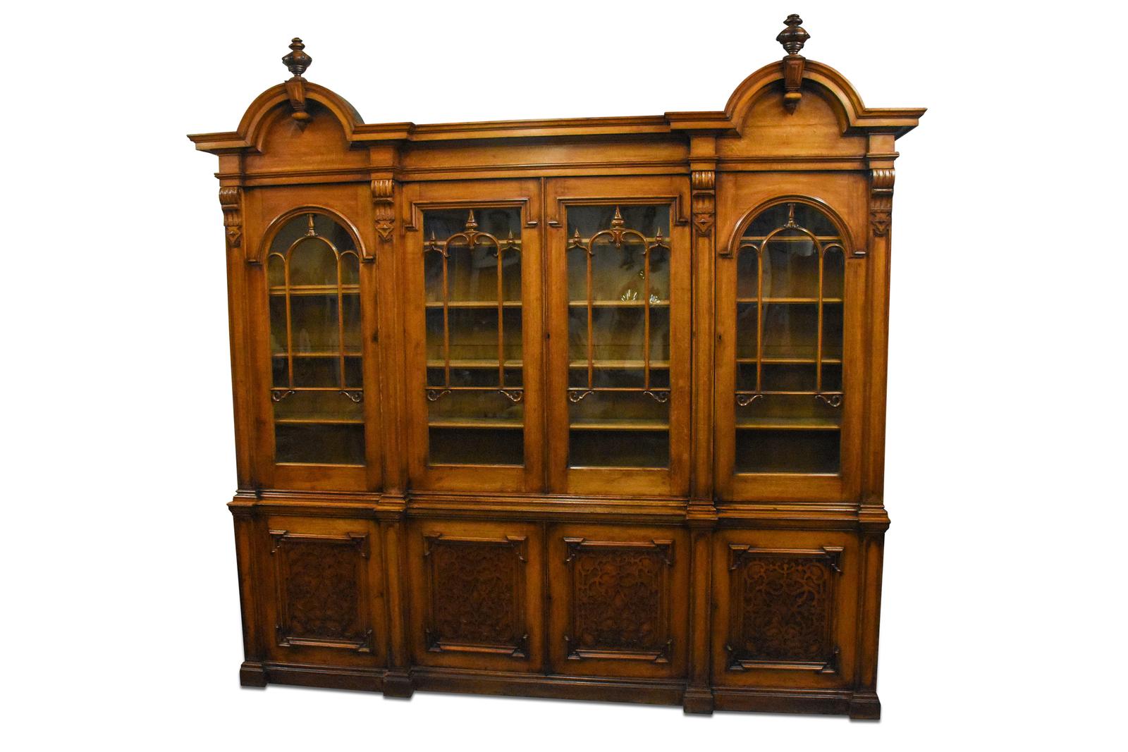 Monumental Mid Victorian Carved Cabinet Bookcase (1 of 11)