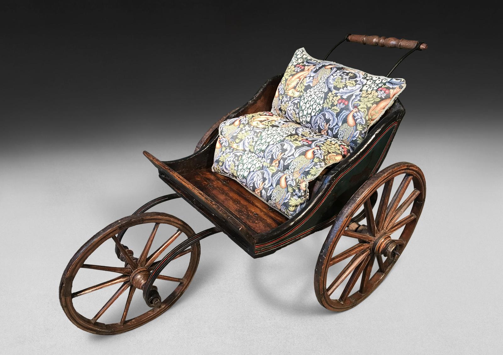 Rare Polychrome Three Wheeled Child Push-Chair (1 of 2)