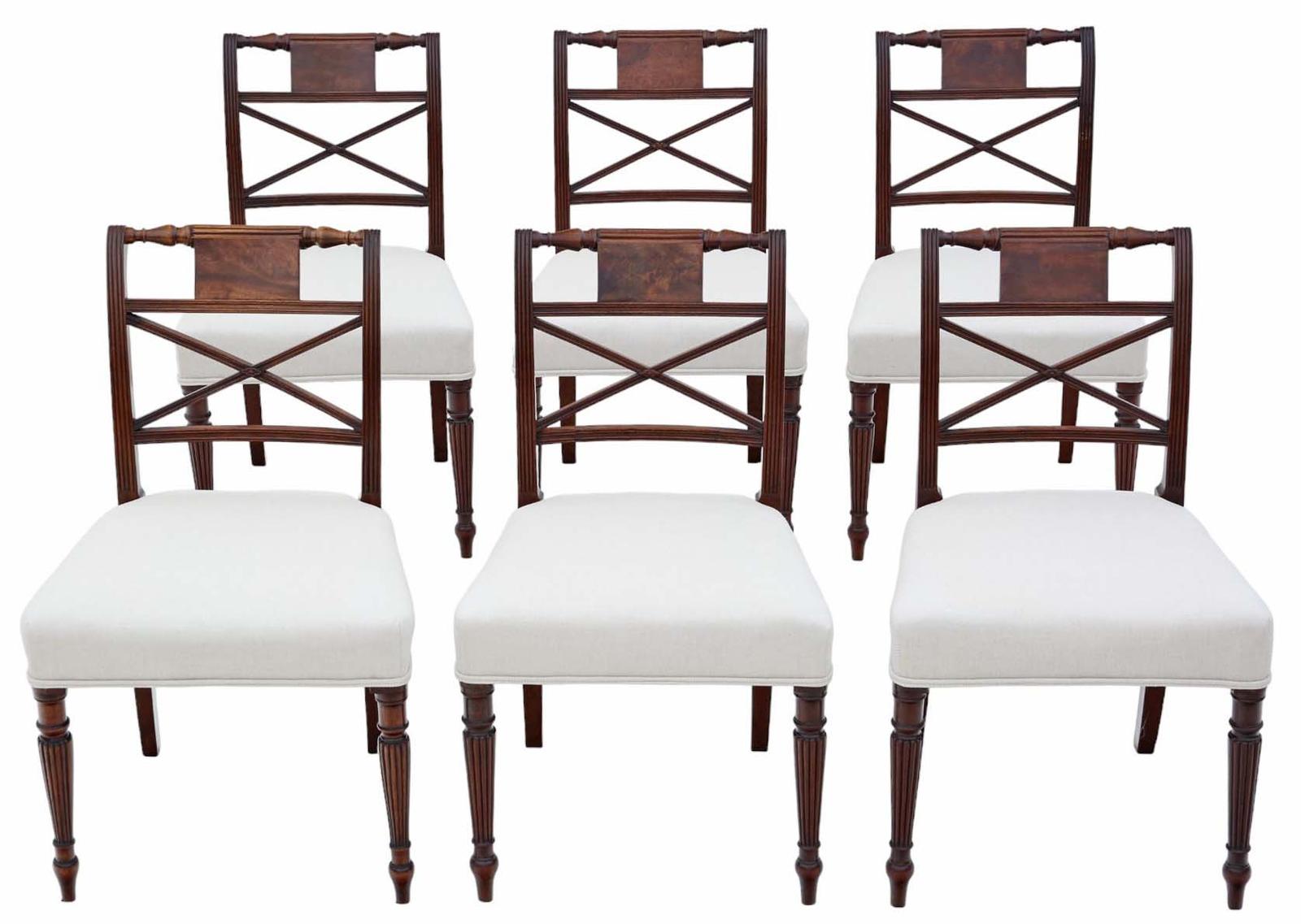 Antique Fine Quality Set of 6 19th Century Mahogany Dining Chairs in the Manner of Gillows (1 of 7)
